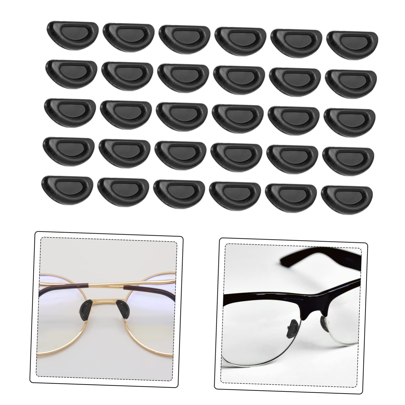 SOLUSTRE 75 Pairs Soft Silicone Glasses Nose Pads Replacement Kit - Black Comfortable Nose Pads for Eyeglasses Repair & Accessories - Perfect for Reading Glasses, Sunglasses & Computer Glasses