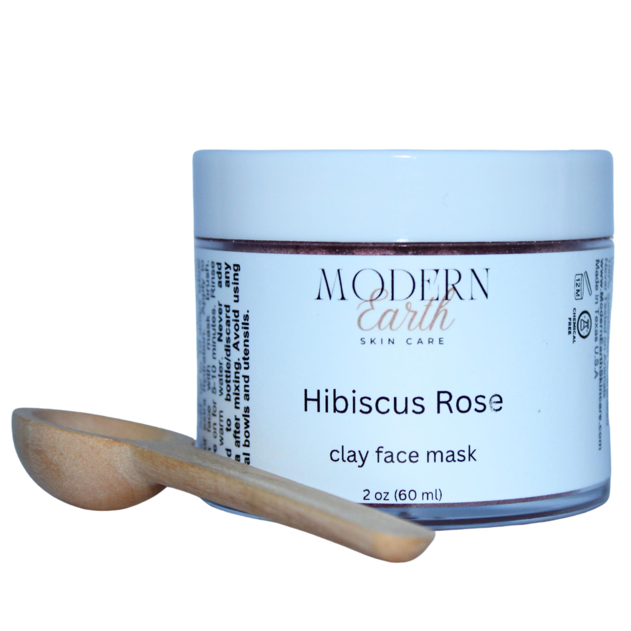 Hibiscus Rose Hydrating & Exfoliating Facial Mask - Anti-Aging Clay Powder Mask for Glowing Skin | Skin Treatment & Detoxifying Face Mask (2 oz) | Perfect for Spa Night & Self-Care Routine