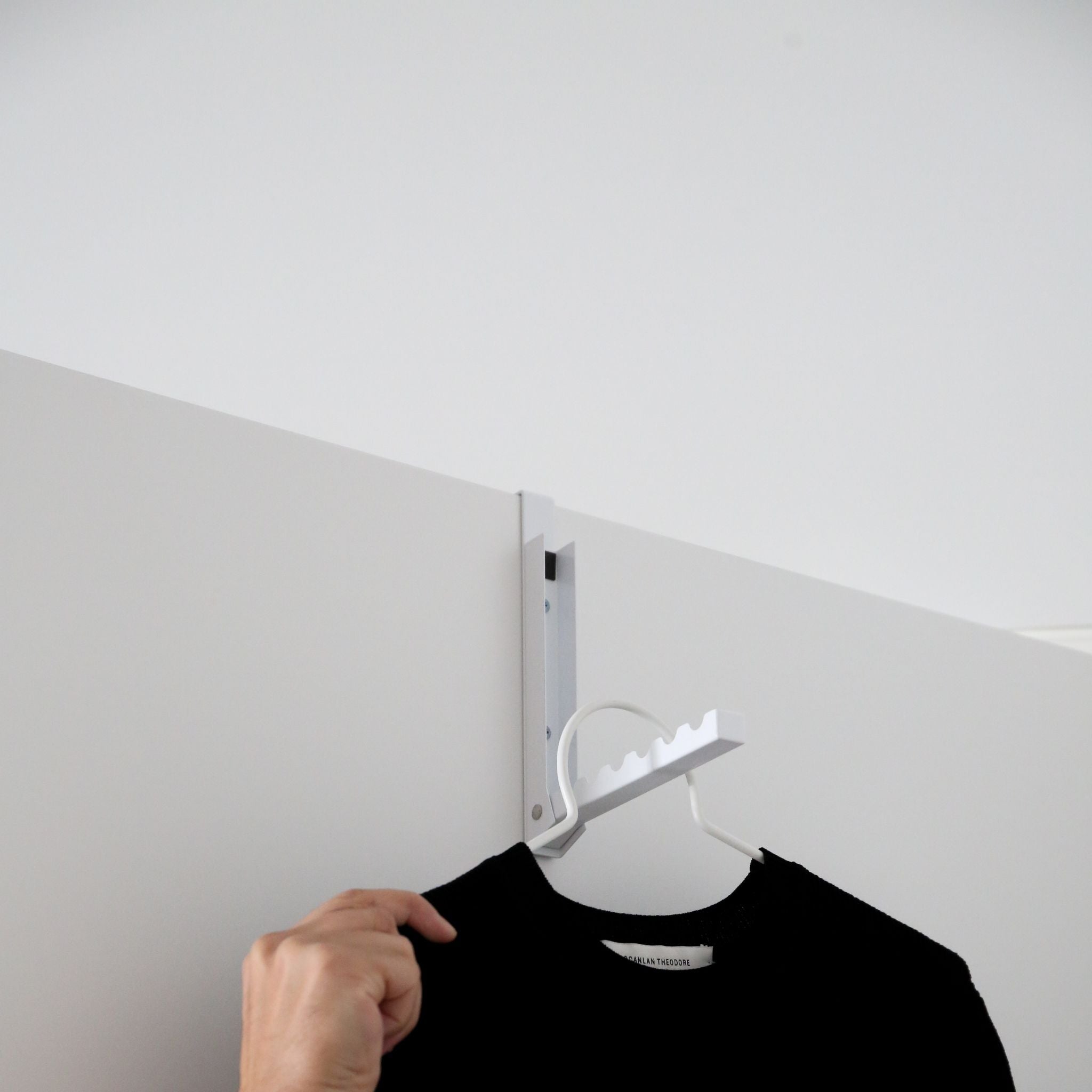 YAMAZAKI Over the Door Storage Organizer - White Space Saving Hanger Rack for Closet, Bathroom & Bedroom Organization