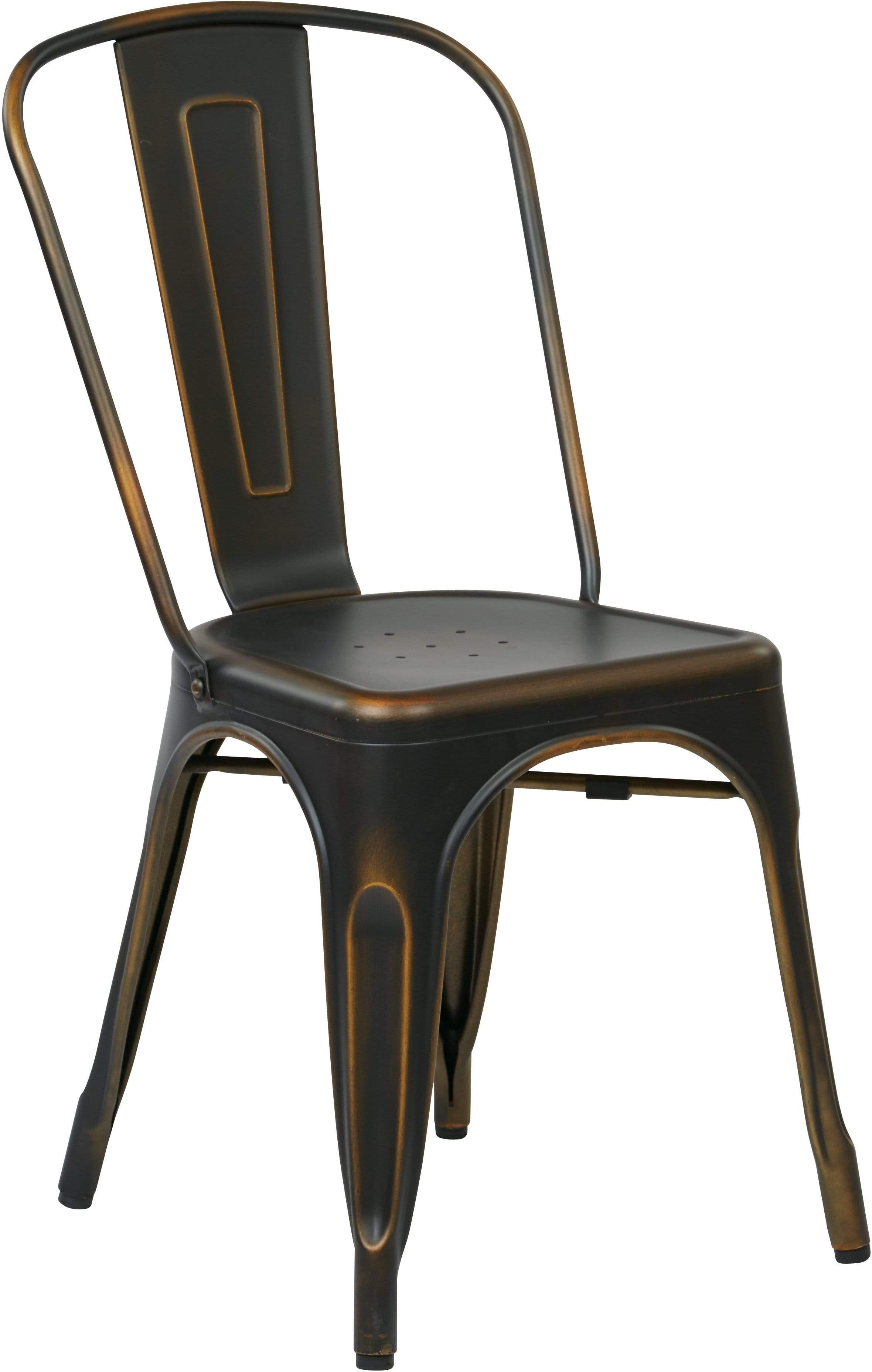 OSP Designs Bristow Armless Chair 4 Pack - Modern Stackable Dining Chairs for Kitchen, Restaurant, or Office - Brown Wood Finish [BRW29A4]