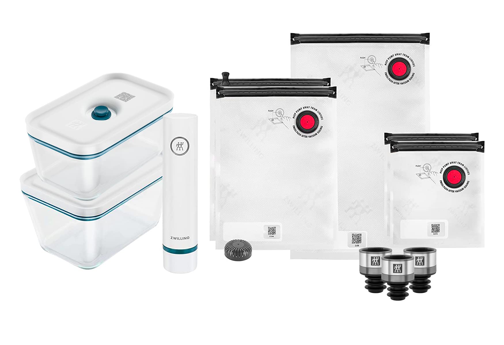 Zwilling Vacuum Sealer Glass Containers Set, La-Mer Collection, 11-Piece for Fresh Food Storage | Perfect for Meal Prep, Leftovers & Sous Vide Cooking