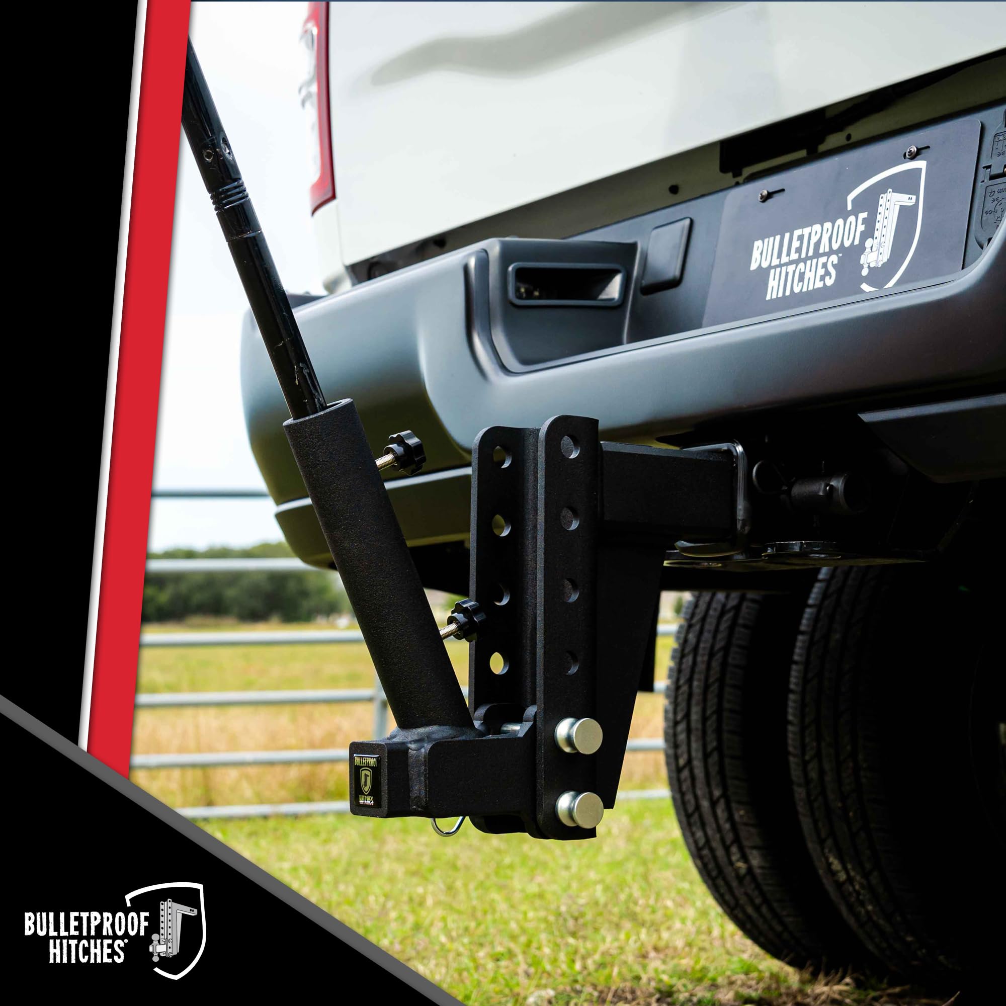 BulletProof Hitches Flag Holder - Heavy Duty Hitch Mount for American & State Flags - Perfect for Trucks, SUVs, and RVs on Patriot Holidays & Tailgating Events