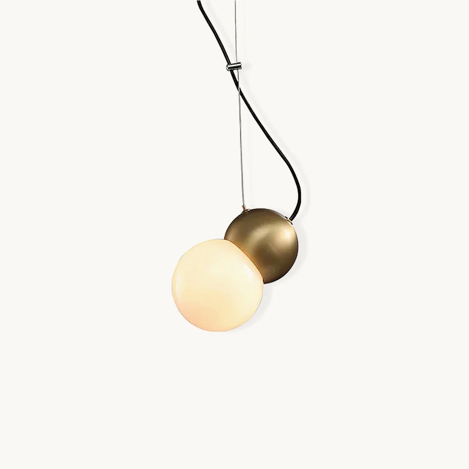 Vintage Brass Ball Pendant Light - Industrial Style Ceiling Lamp for Dining Room, Kitchen, Bedroom & Living Room Decor