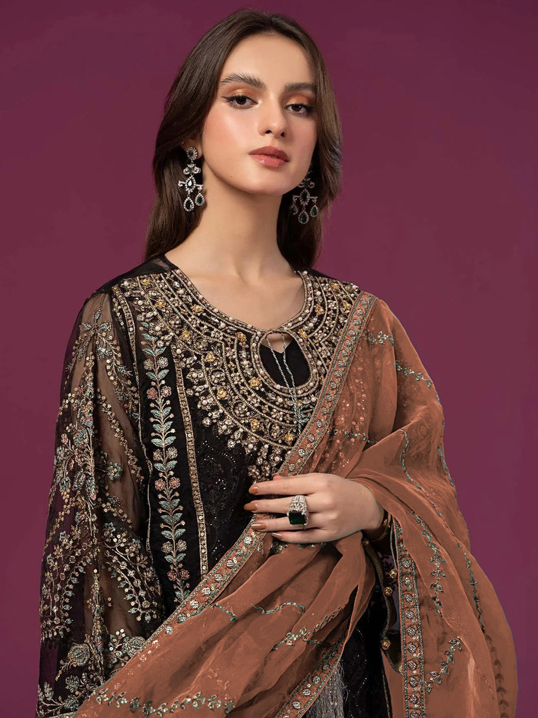 Elegant Black Designer Semi-Stitched Palazzo Suit with Exquisite Embroidery - Perfect for Weddings, Parties & Festive Occasions