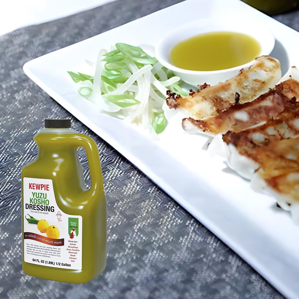 Kewpie Yuzu Kosho Dressing - Authentic Japanese Citrus & Jalapeno Sauce | Professional Chef-Grade Marinade & Dipping Sauce | 64oz x 6 Bottles Bulk Pack for Restaurants, Sushi Bars & Home Cooking