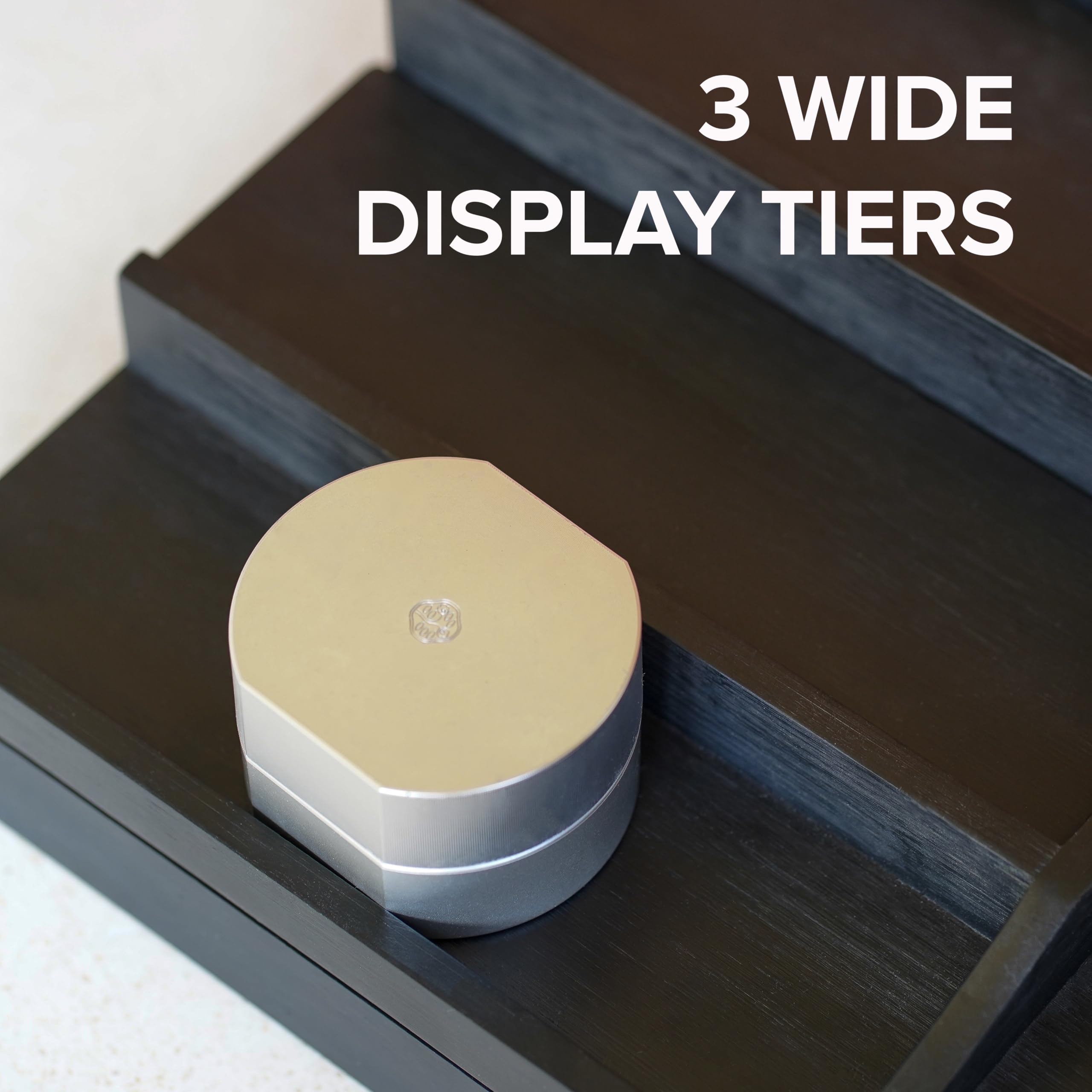 3-Tier Wooden Cologne Organizer for Men with Drawer & Hidden Compartments – Perfume Display Stand, Bathroom Countertop Shelf & Fragrance Holder – Perfect for Dresser, Vanity or Gift (Black)