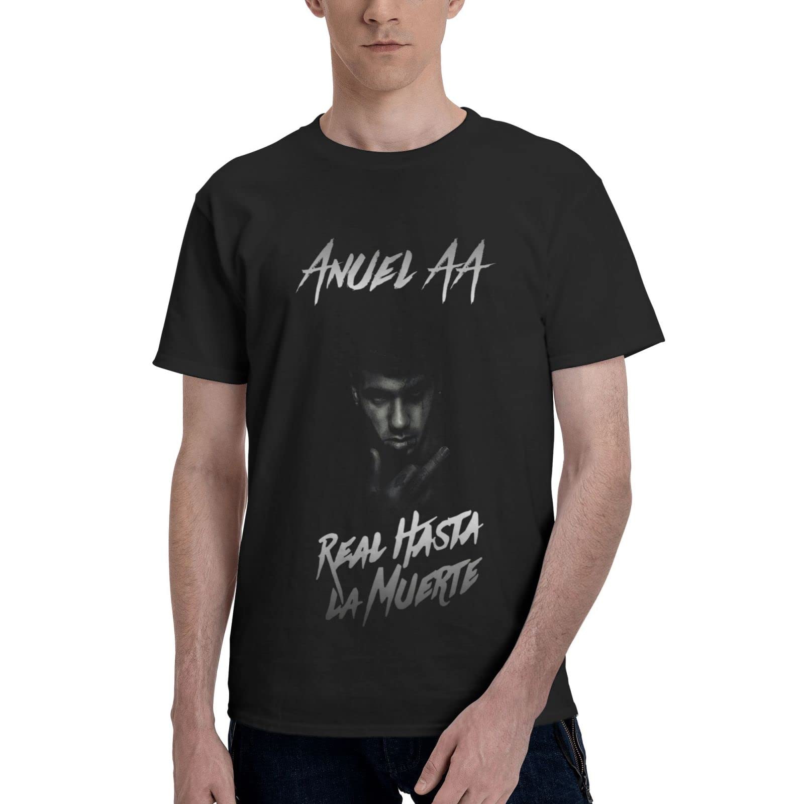 Anuel AA Graphic T-Shirt for Men - Cool Summer Short Sleeve Crew Neck Tee - Casual Streetwear for Concerts, Parties & Everyday Wear