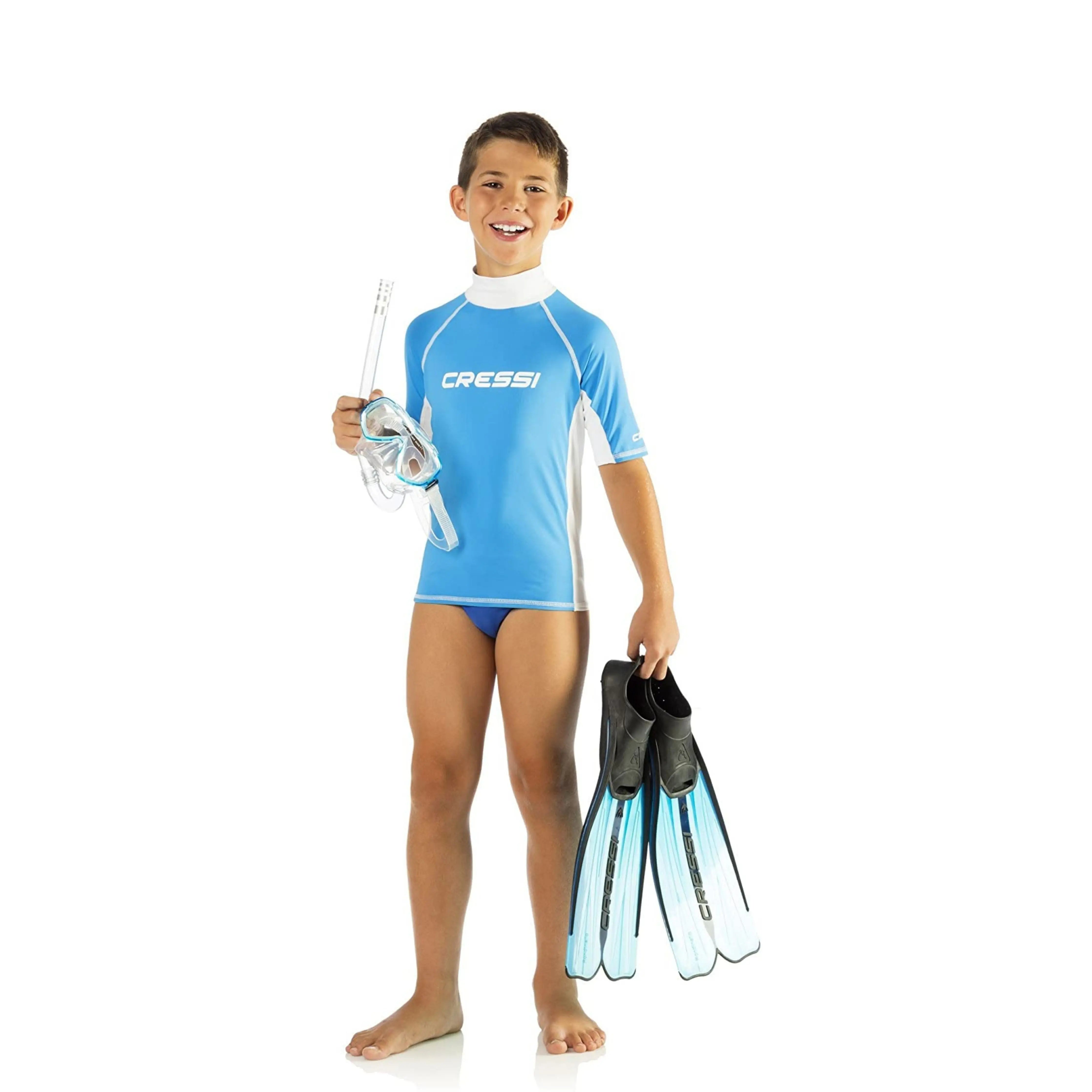 **Cressi Junior Unisex Rashguard - Short Sleeve UV Protection Swim Shirt for Kids | Beach, Pool & Water Sports**