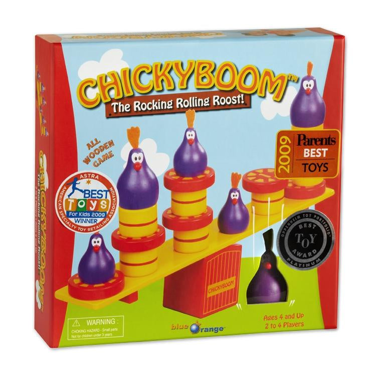 ChickyBoom Wooden Balancing Game for Kids & Adults - Fun Family Board Game for Parties, Indoor Activities & STEM Learning