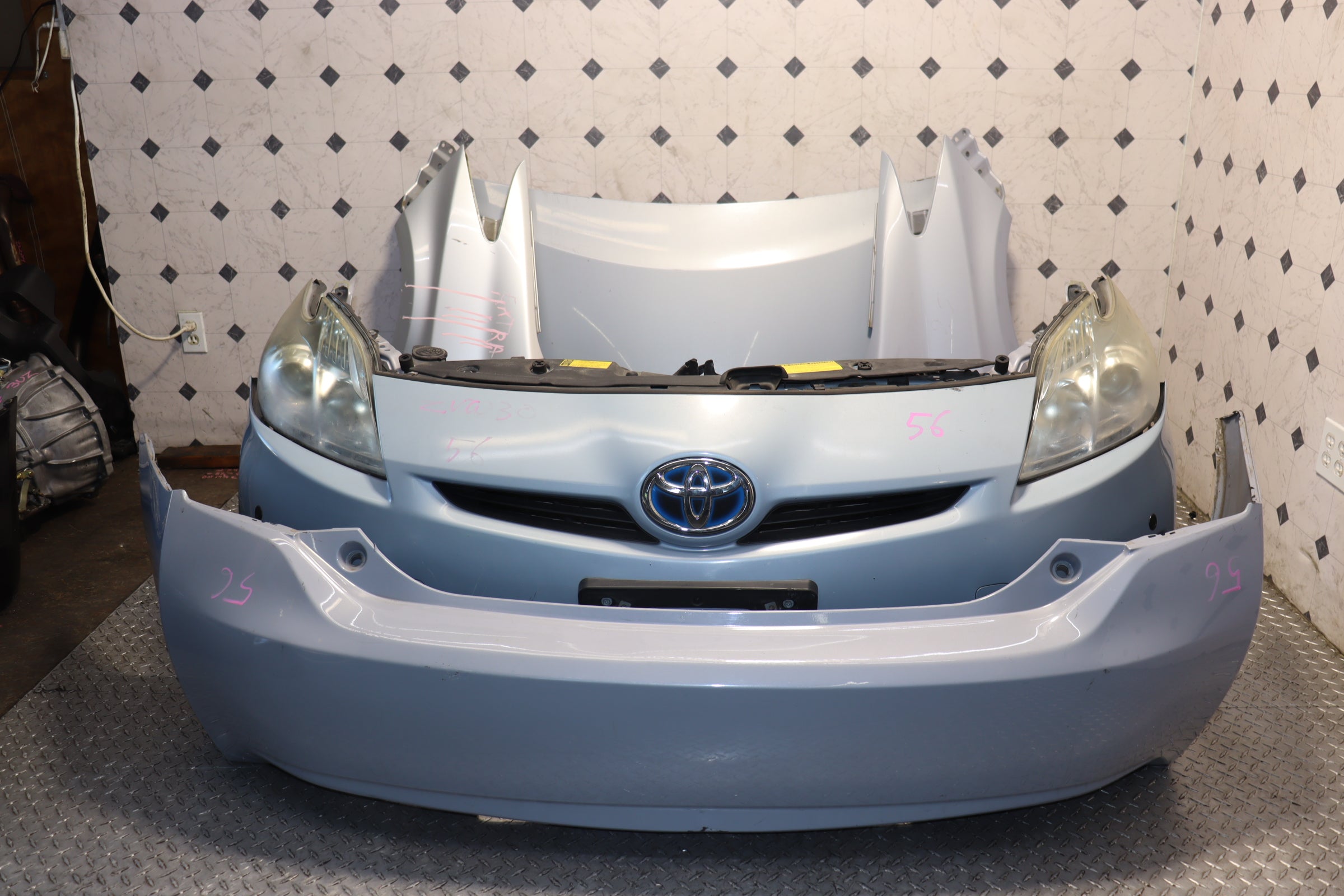 JDM 10-15 Toyota Prius Hybrid Front End Nose Cut Replacement with Hood & Fenders - Blue | Direct Fit Replacement Parts for Car Restoration & Custom Builds