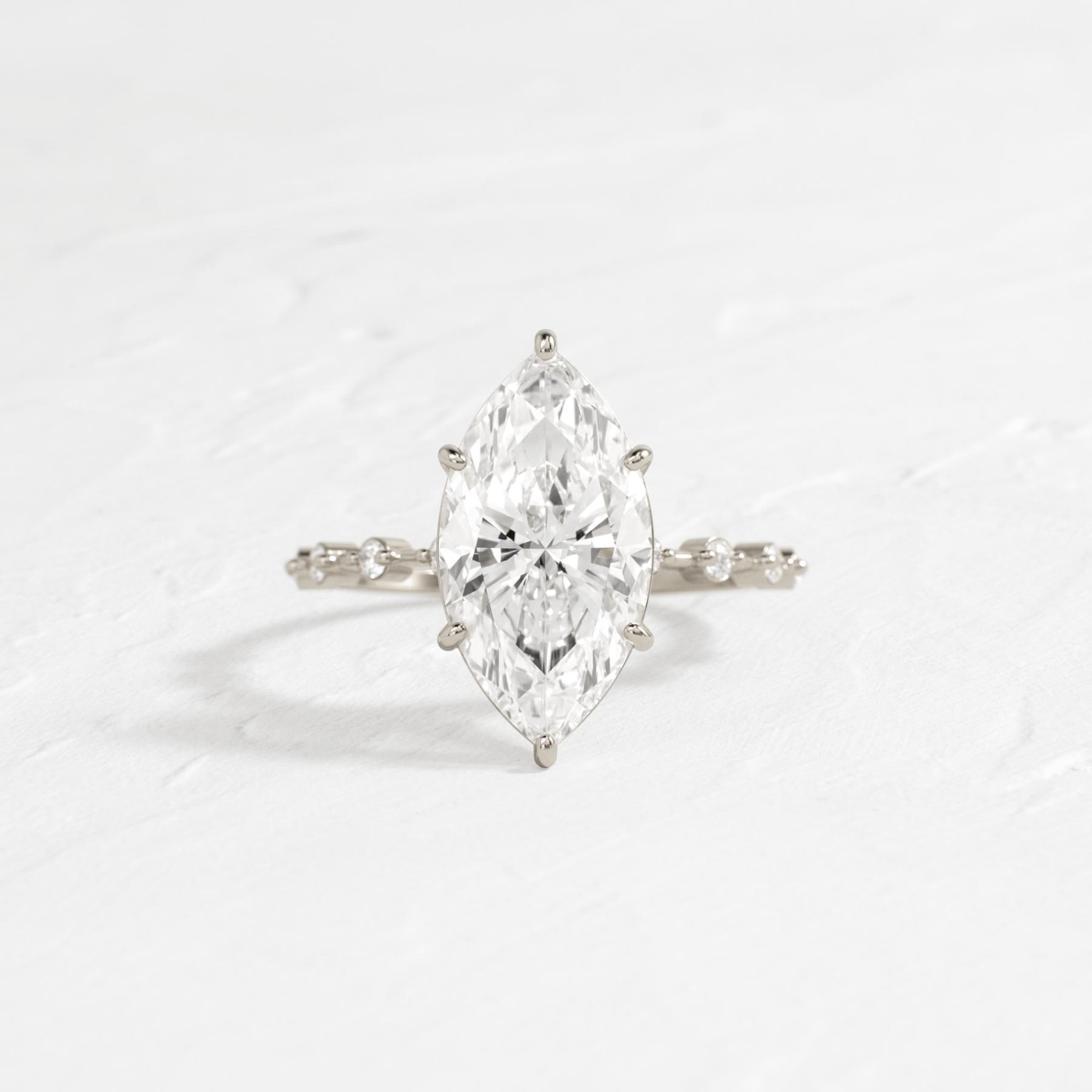Marquise Cut Distance Ring - Elegant Wedding Band for Women, Perfect for Engagement, Anniversary & Special Occasions
