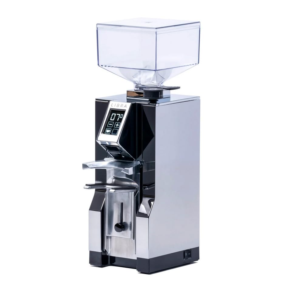 Eureka Mignon Libra Espresso Grinder - Precise Grind by Weight Coffee Machine with 55mm Flat Burrs, Stepless Adjustment & Silent Technology - Perfect for Home Baristas & Coffee Shops (Chrome Finish)