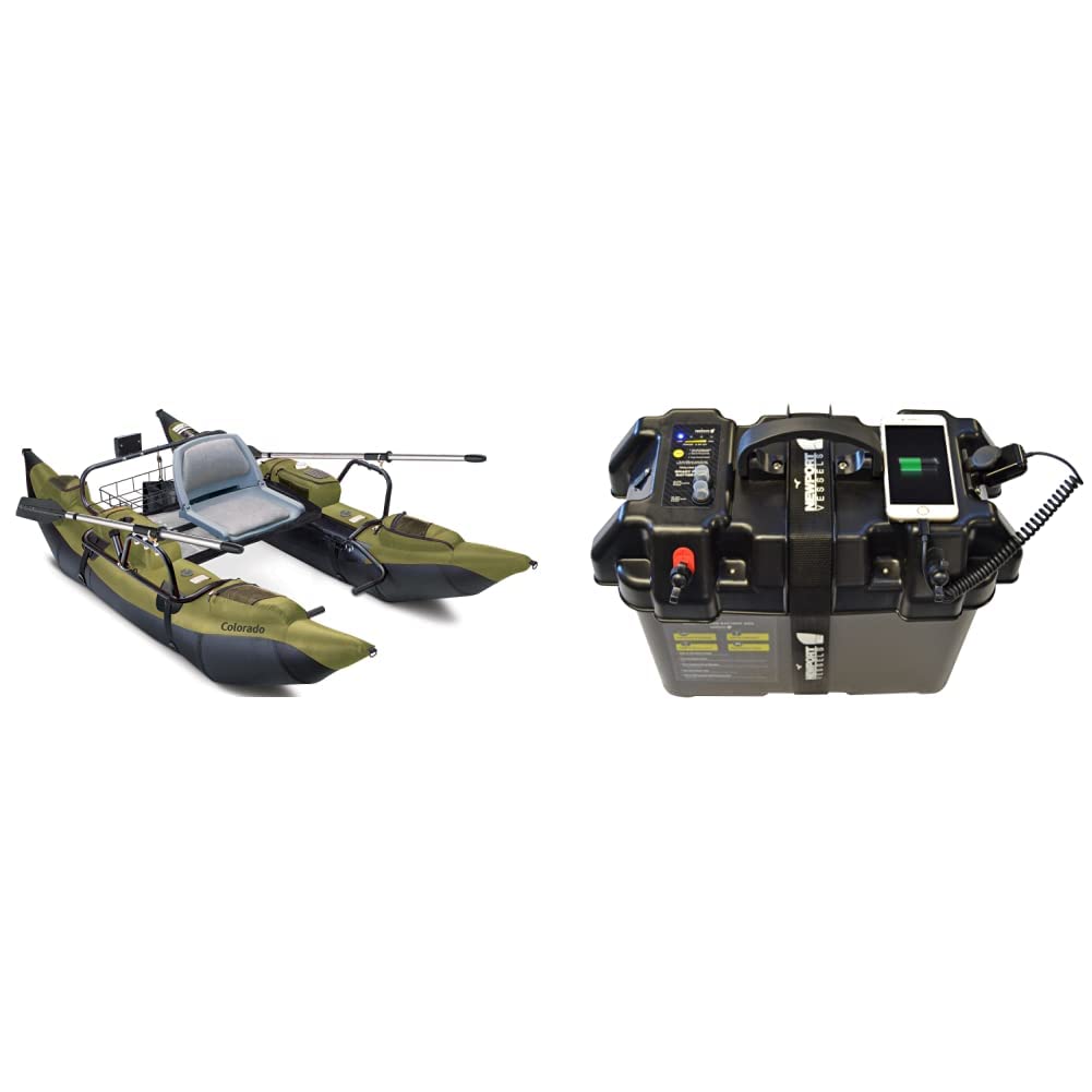 Classic Accessories Colorado Pontoon Boat & Newport Trolling Motor Smart Battery Box Power Center with USB and DC Ports - Perfect for Fishing and Outdoor Adventures