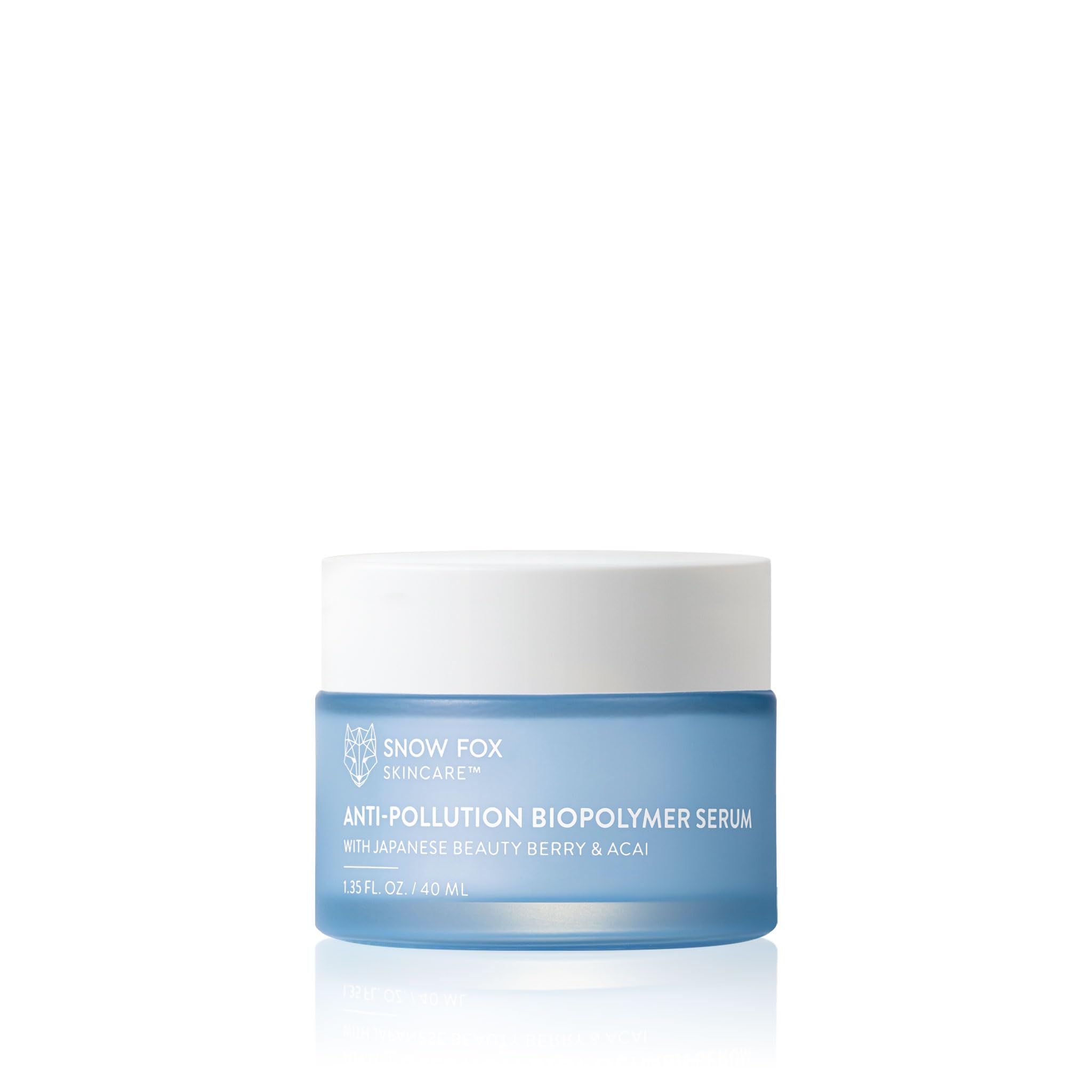 Snow Fox Skincare Anti-Pollution Biopolymer Serum with Squalene & Essential Oils | Hydrating & Protective Shield Against Dust & Pollution | Japanese Moisturizer for All-Season Use | 1.35 fl oz | Perfect for Daily Urban Skincare & Travel Protection