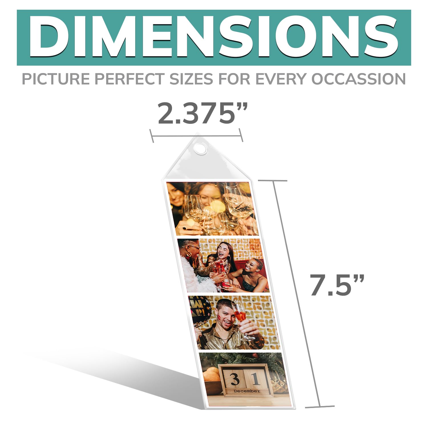 Clear Vinyl Bookmark Sleeves for Shutterbooth Photos - 25-Pack | DIY Photo Strip Holders for Scrapbooking & Crafting | Personalized Clear Bookmarks for Wedding, Party & Event Memories