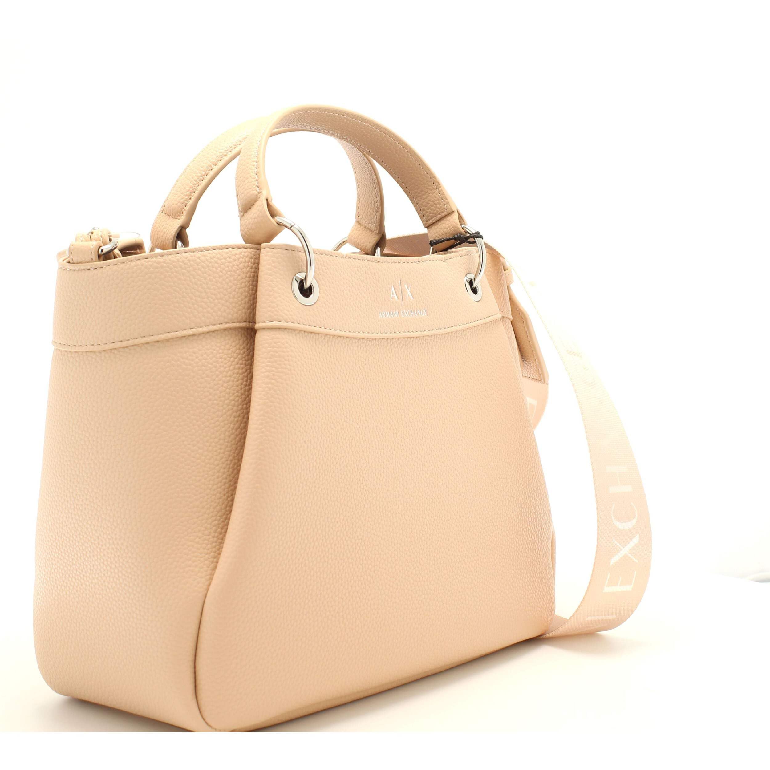 Armani Exchange Wave Large Tote Bag with Adjustable Webb Strap - Stylish Women's Handbag for Work, Travel & Everyday Use