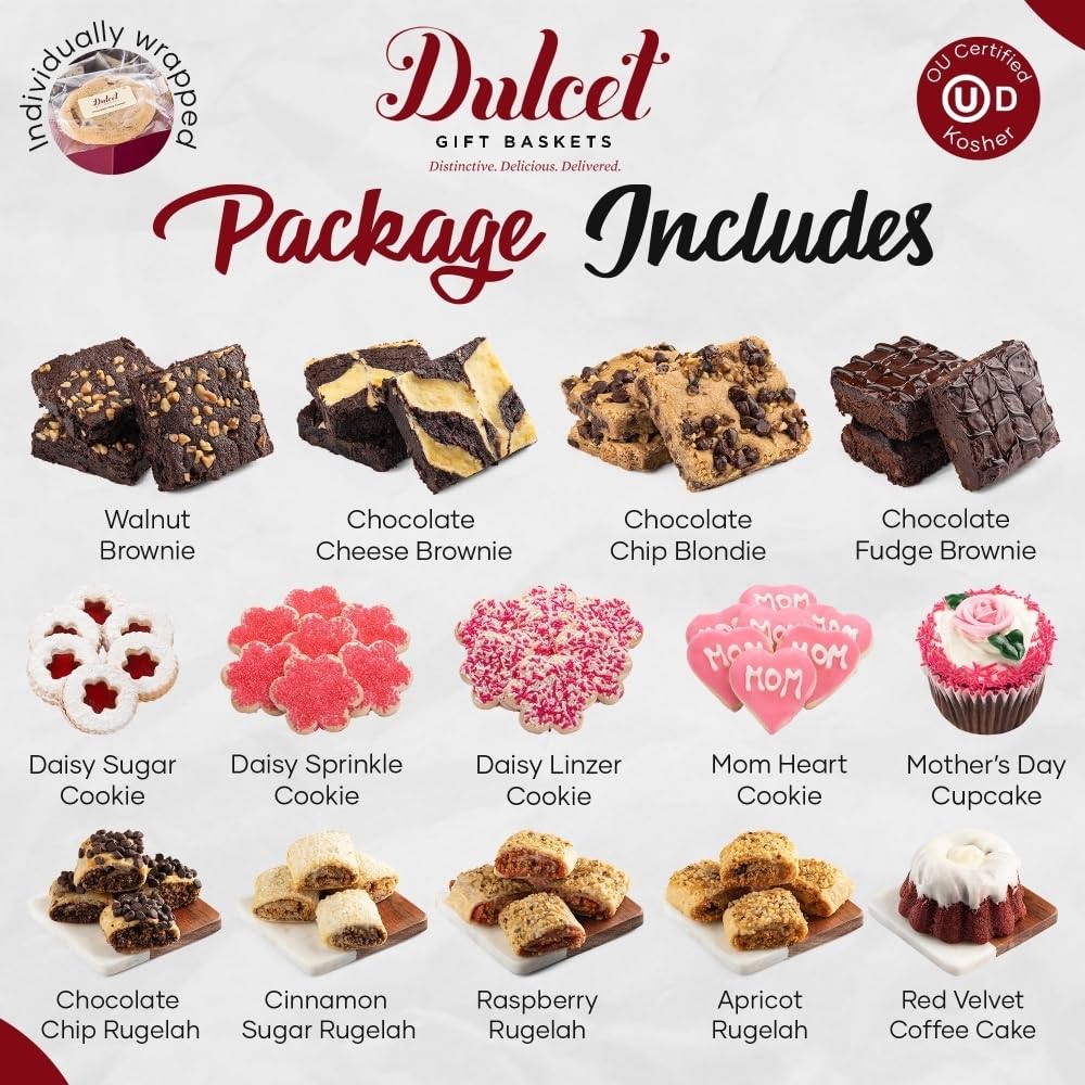 Premium Gourmet Food Gift Basket for Mother's Day - Luxury Treats for Women, Mom, Grandma, Sister & Wife | Dulcet Gift Baskets | Perfect for Birthday, Anniversary & Holiday Celebrations