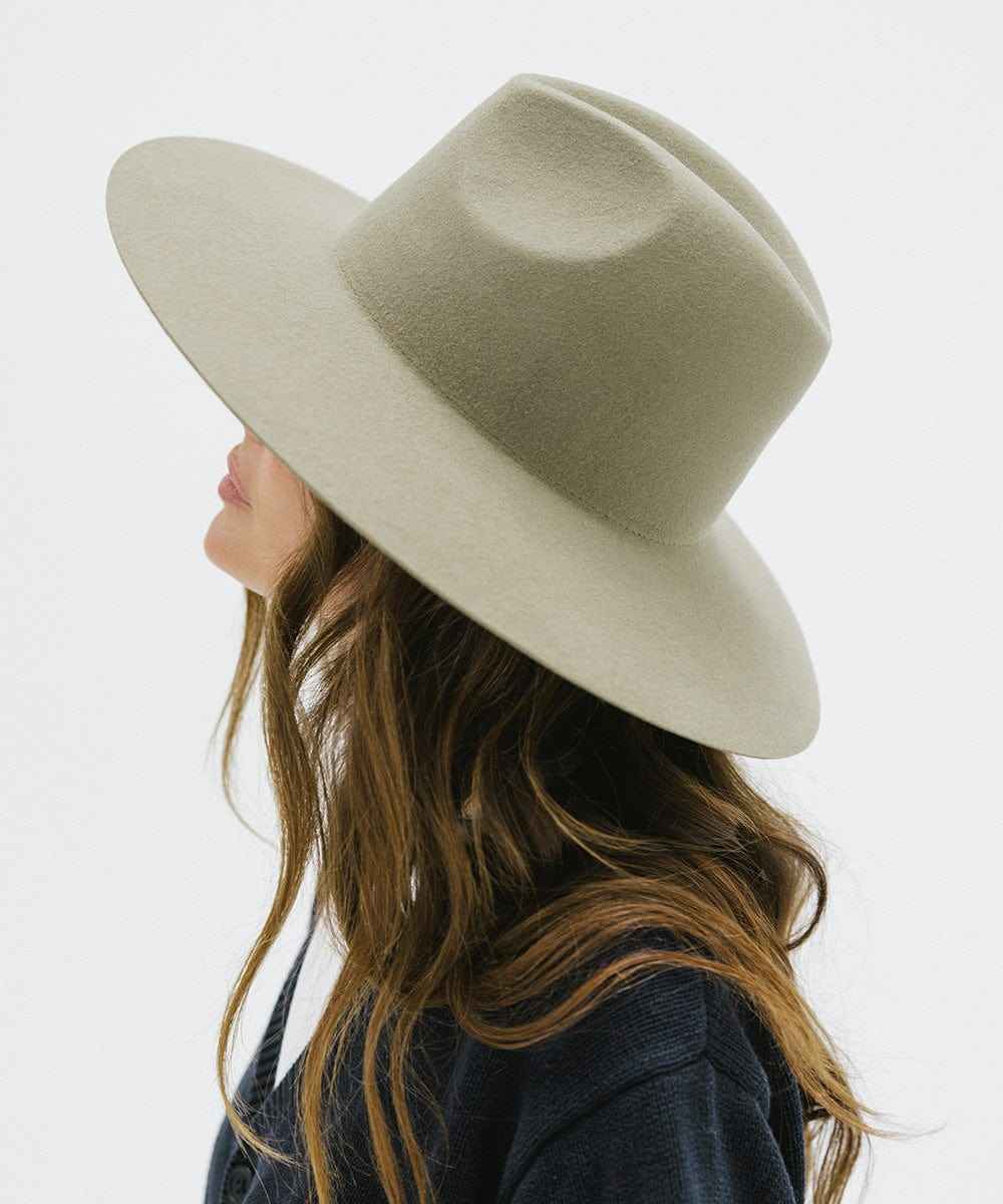 Emma Wide Brim Fedora Hat for Women - Sage Green Sun Hat with Blemish - Perfect for Beach, Summer Outfits and Outdoor Activities