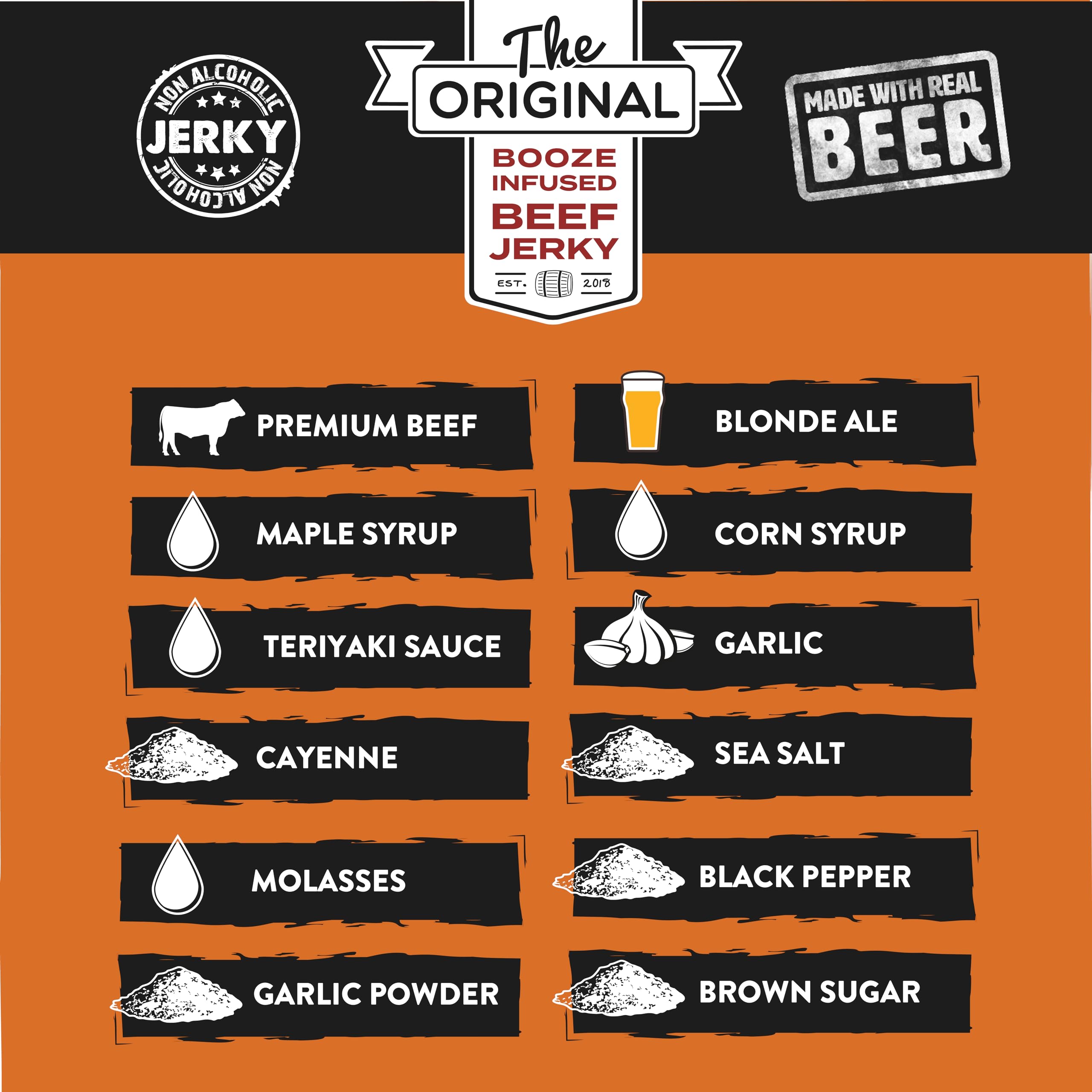 **Boozy Jerky - Craft Beer Infused Beef Jerky | Montreal Maple Spice Brisket | 2-Pack | All Natural, High Protein, Premium Marinated Small Batch | Perfect Gift for Beer Lovers & Snackers - Great for Camping, Hiking & Game Nights**