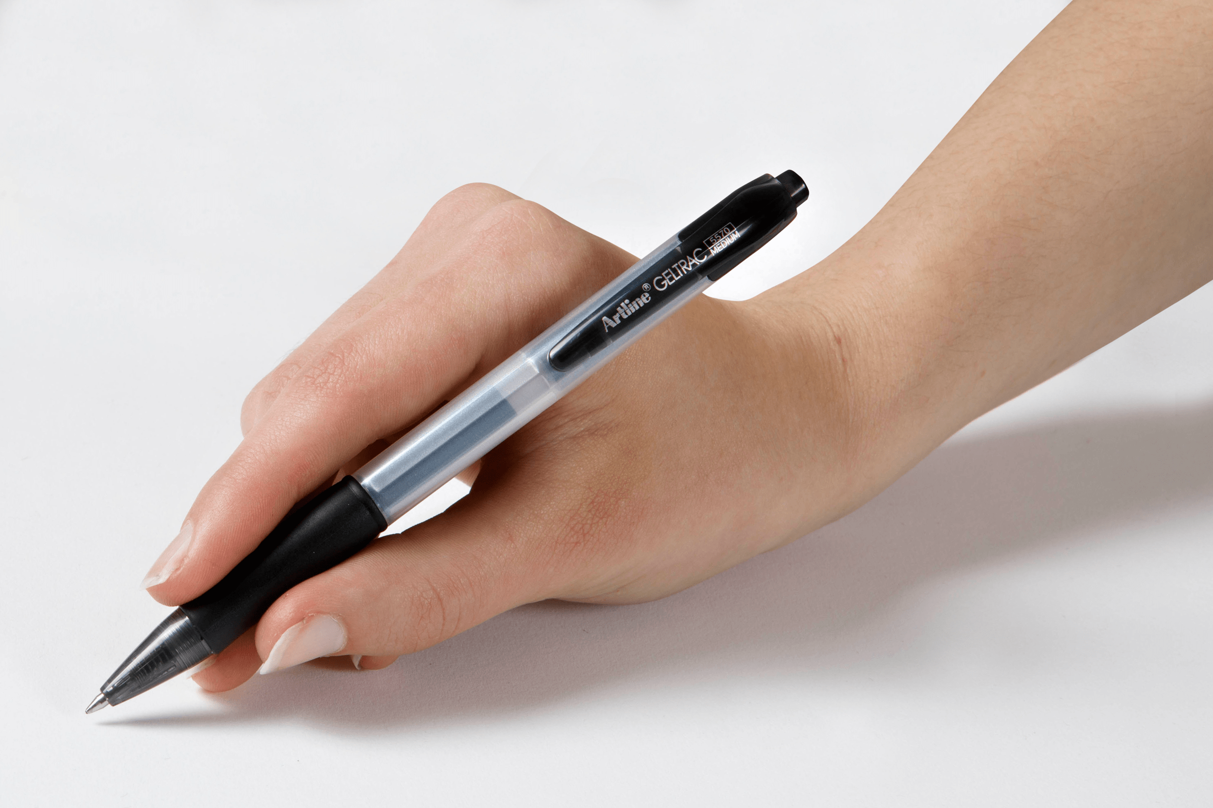 Artline 5570 Geltrac Retractable Gel Pen - 0.7mm Medium Black Ink - 12-Pack for Office, School & Note Taking - Smooth Writing Gel Pens for Professionals & Students