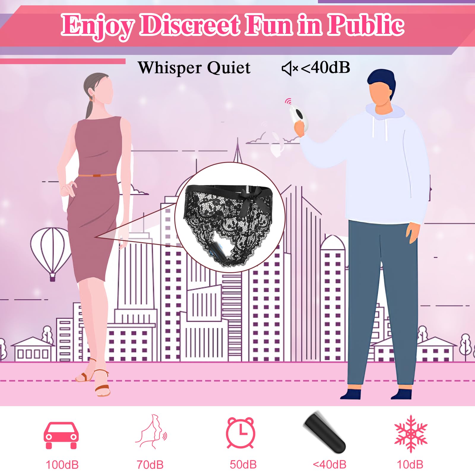 AIVSMY Mini Remote Control Vibrating Panty - 10 Speed Wearable Vibrator for Women & Couples, Adjustable Bullet Vibrator for Clitoral Stimulation - Perfect for Long Distance Play, Date Nights & Secret Adult Games