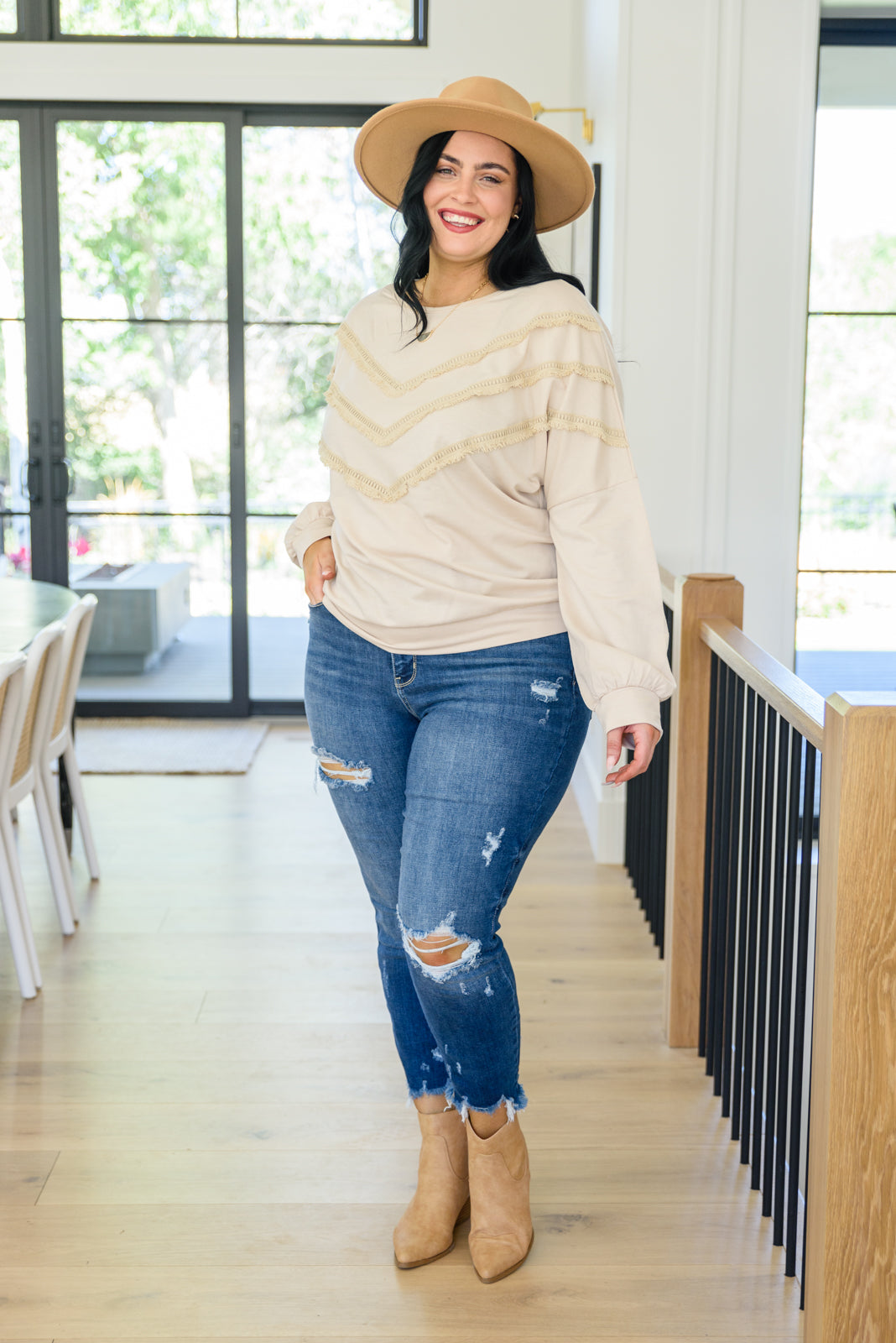 Into The Fringe Beige Top - Trendy Bohemian Blouse for Women | Perfect for Music Festivals, Beach Vacations & Casual Outings