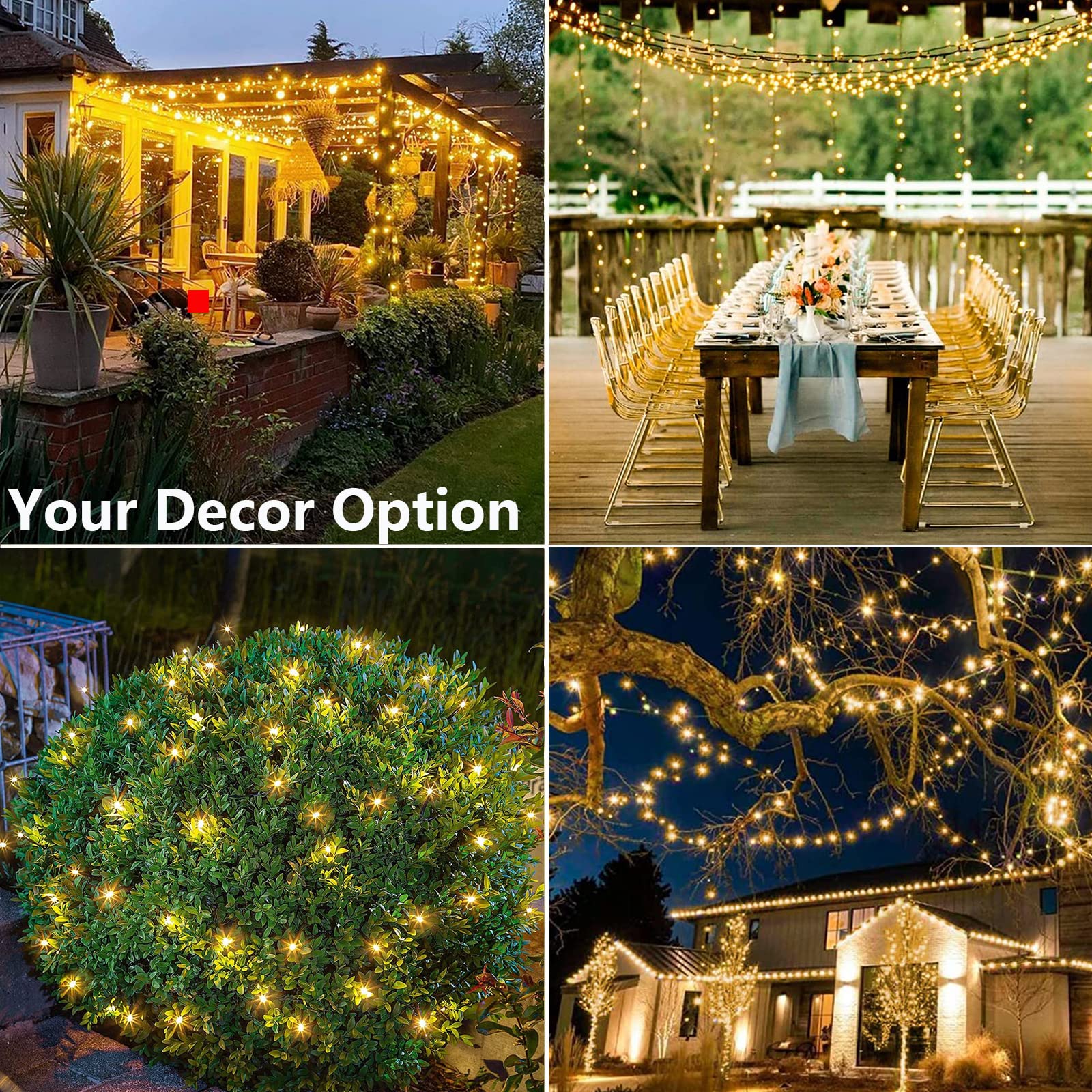 Joomer 100FT 300 LED Christmas String Lights - 8 Lighting Modes with Timer, Waterproof & Connectable Plug-In Fairy Lights for Indoor Outdoor Holiday Decor - Perfect for Home, Garden, Party, Christmas Tree & Winter Decorations (Warm White)