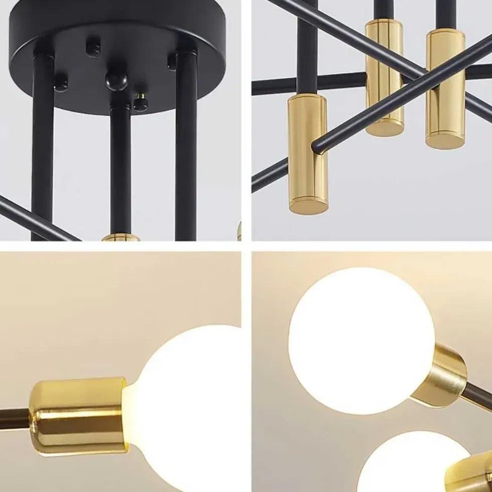 Modern Spherical Flush Mount Ceiling Light Fixture - Dimmable LED Dining Room Lighting for Kitchen, Bedroom & Hallway - Elegant Home Decor