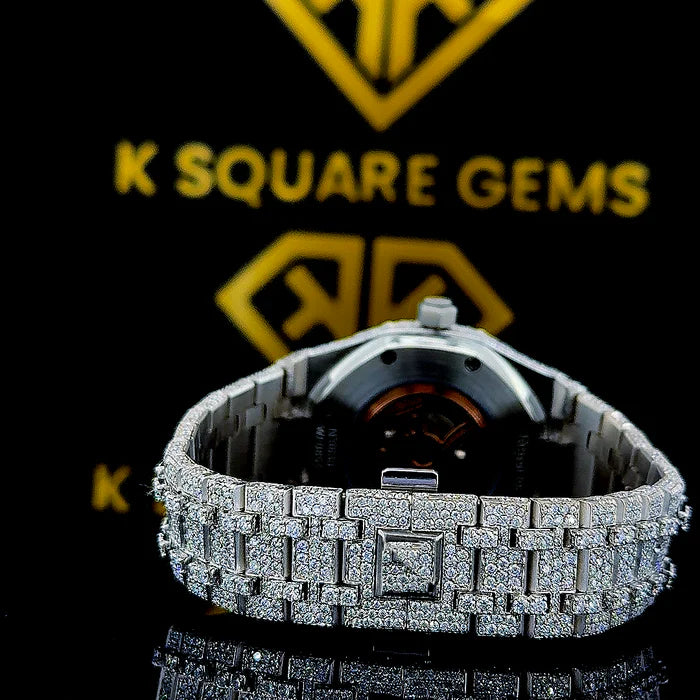 Luxury Moissanite Iced Out Watch for Men - Swiss Automatic Movement - Perfect for Formal Events, Parties & Special Occasions