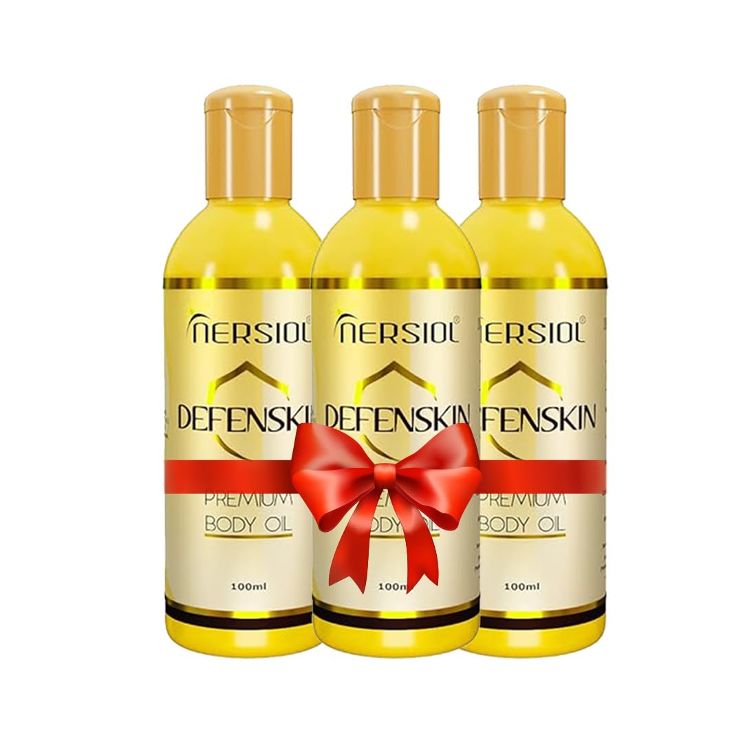 NERSIOL Defenskin Pack of 3 Premium Anti-Aging Body Oil - 100ml for Glowing & Moisturized Skin | Natural Hydration for Women & Men | Perfect for Daily Skincare Routine & Spa Treatments
