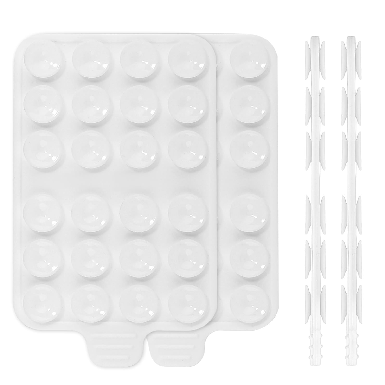 2-Pack Double-Sided Suction Cup Phone Holder - Universal Hands-Free Silicone Mount for iPhone & Android - Strong Grip for Glass, Mirrors, Windows & Shower - Ideal for Car, Bathroom & Kitchen Use (White)