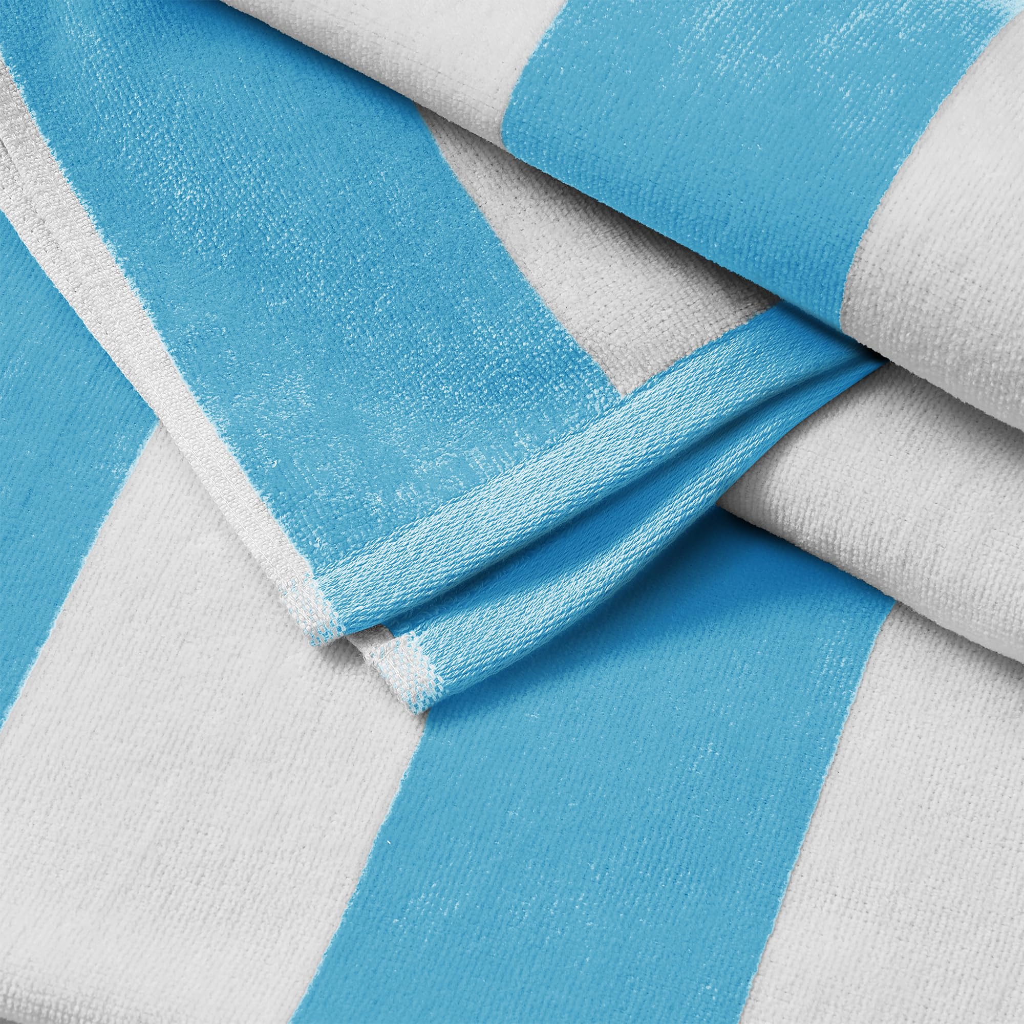 Great Bay Home 100% Cotton Oversized Velour Beach Towels 4 Pack - Quick Dry, Large Swim Towels for Adults & Kids (35