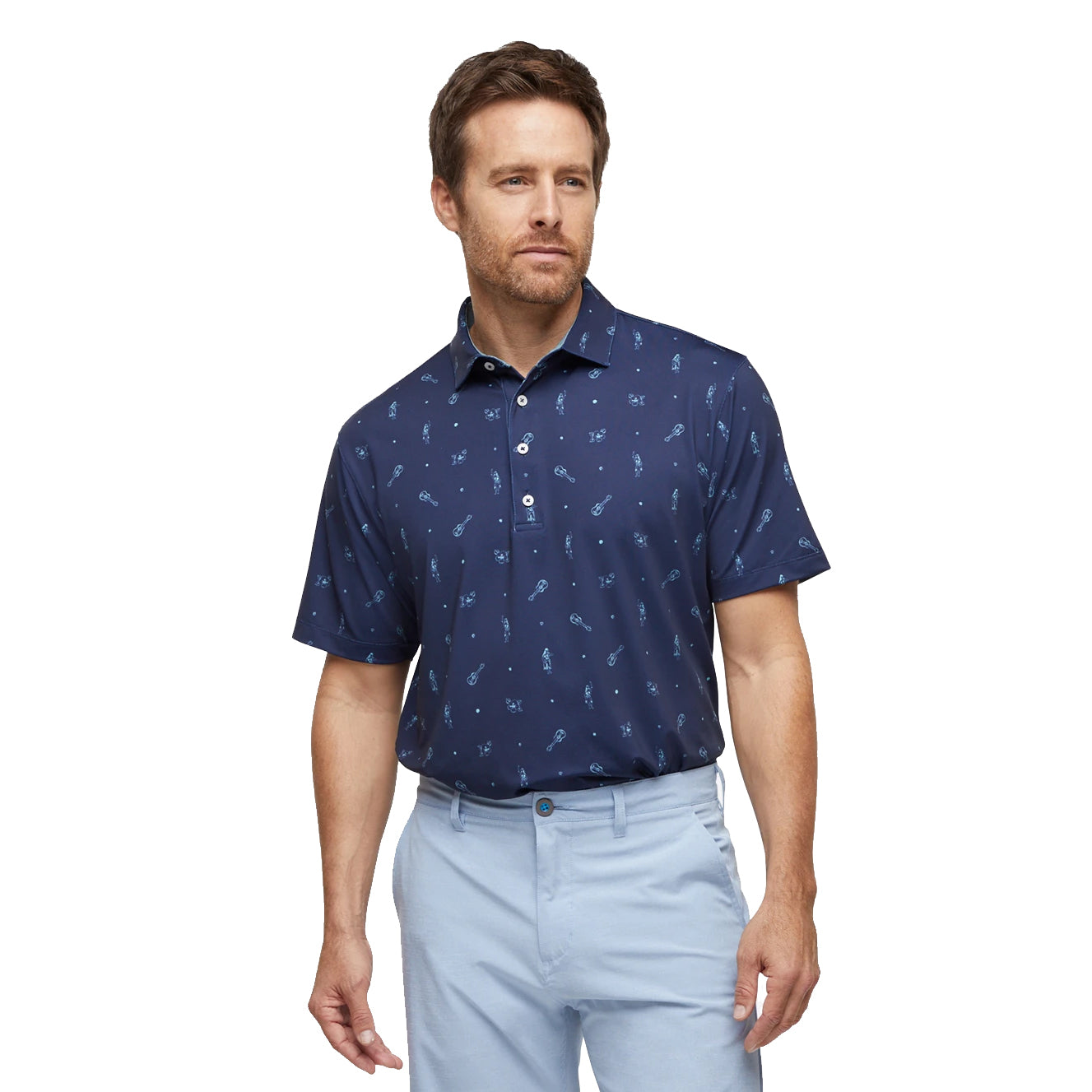 Devereux Proper Threads Luau Men's Golf Polo Shirt - Breathable Quick-Dry Performance Fabric for Golf, Casual Wear & Outdoor Activities