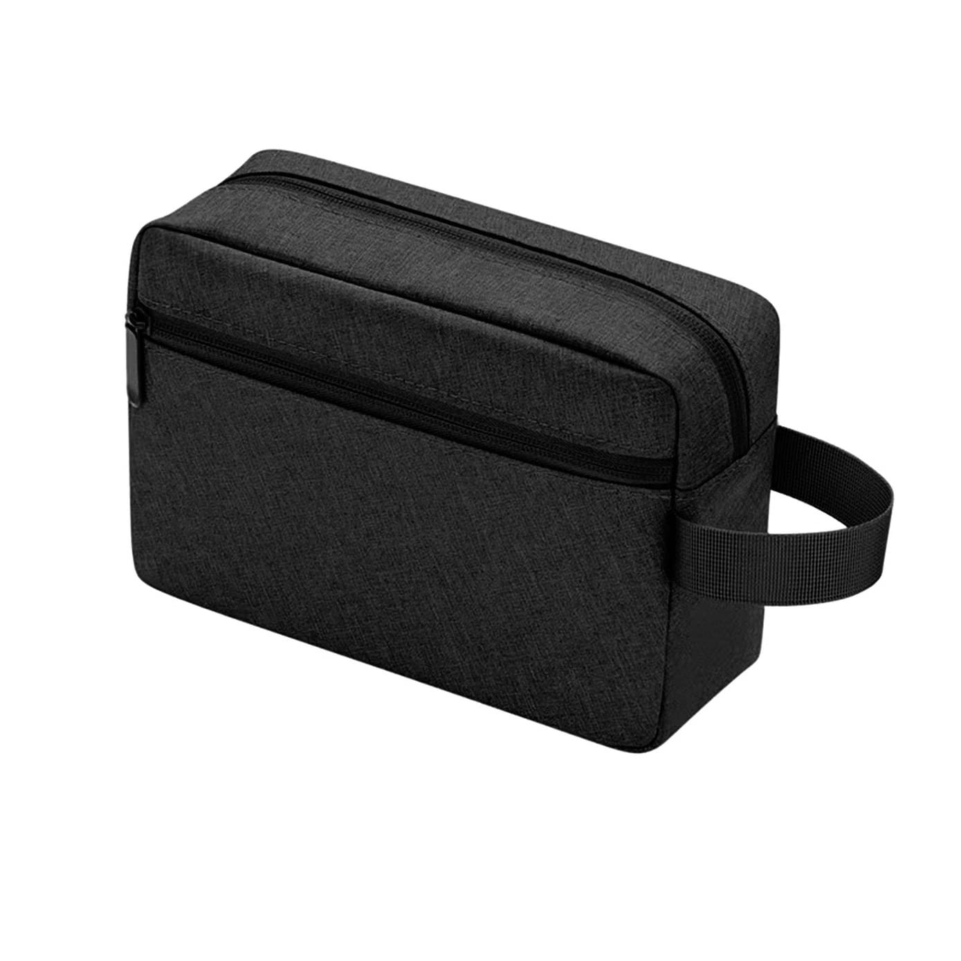 Waterproof Travel Toiletry Bag for Women & Men - Foldable Shower Organizer with Handle for Gym, Makeup, Cosmetics & Shaving Accessories - Ideal for Bathroom, Camping & Airplane Trips - Black