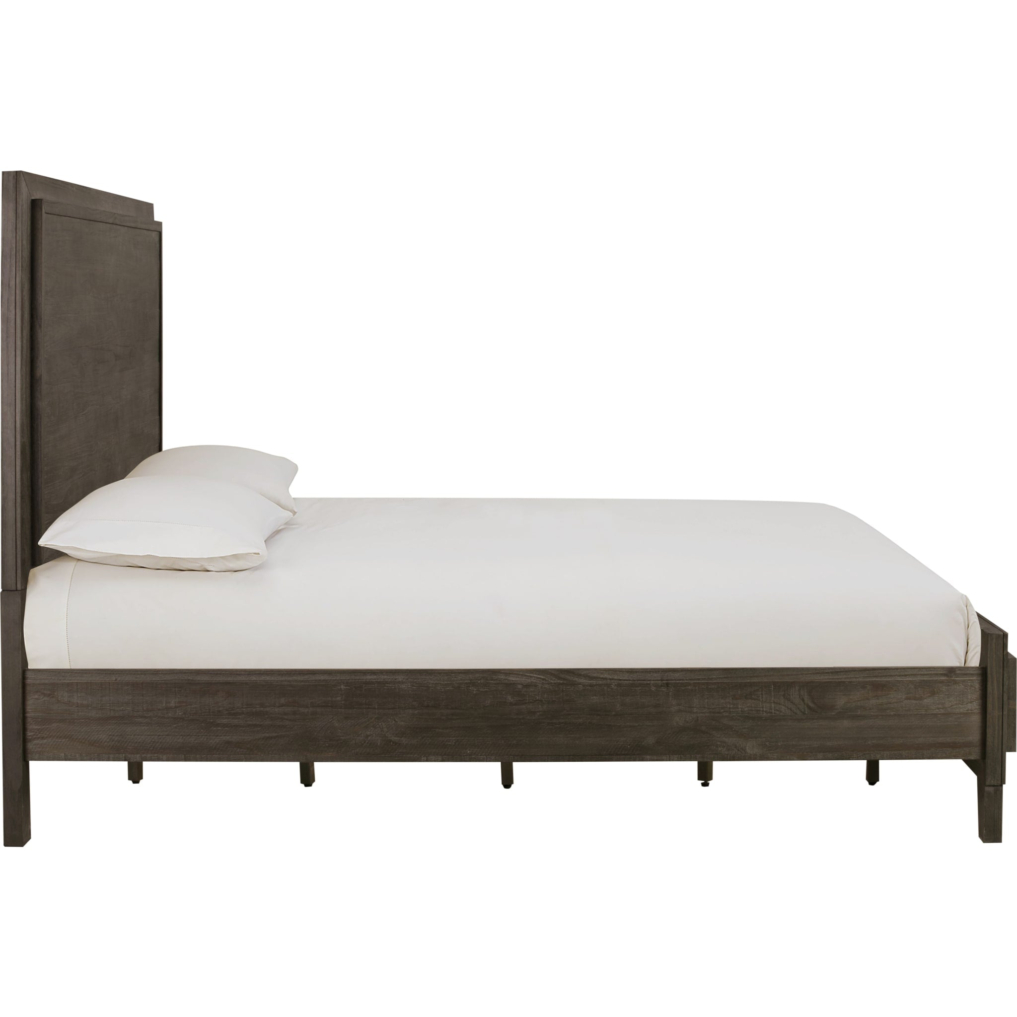 Hadley Solid Wood Panel Bed in Onyx - Queen Size Bed Frame with Headboard & Footboard - Modern Farmhouse Bedroom Furniture for Master Bed, Guest Room & Dorm