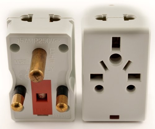 Universal 2-Outlet Plug Adapter for South Africa with Fuse Protection - VCT VP 118 | Travel Power Converter for Electronics | Perfect for Hotels, Offices & International Travel