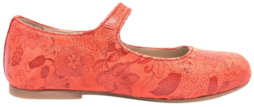 Manuela de Juan Mimi Red Floral Leather Snap Mary Jane Flat Shoes for Women | Comfortable Casual & Dressy Flats | Perfect for Office, Wedding & Spring Outfits