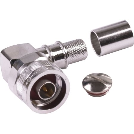 TIMES MICROWAVE SYSTEMS N Male to Right Angle LMR-400 Coaxial Cable Connector - Perfect for Ham Radio, CB Antennas & Wireless Networking Installations
