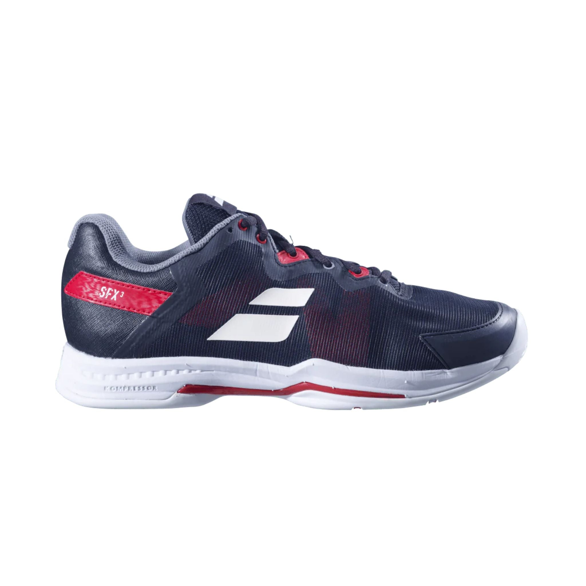 Babolat SFX3 All Court Men's Tennis Shoes - Black/Red - Lightweight & Durable for Hard Court & Clay Court Play