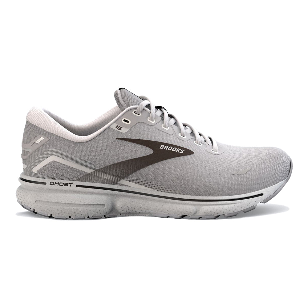 Brooks Ghost 15 Running Shoes for Men - Alloy/Oyster/Black - Size 8.5 D Medium - Lightweight Cushioned Sneakers for Jogging, Training & Everyday Wear