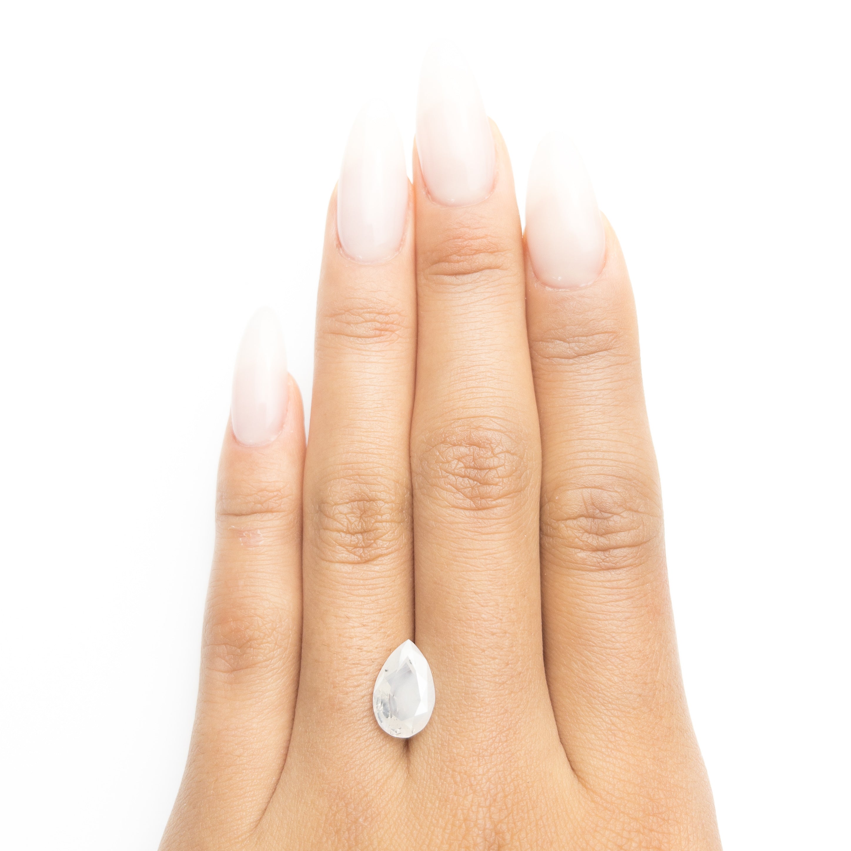 3.13ct Fancy White Pear Double Cut Diamond - 11.49x7.54x4.46mm Size for Engagement Rings & Fine Jewelry Making