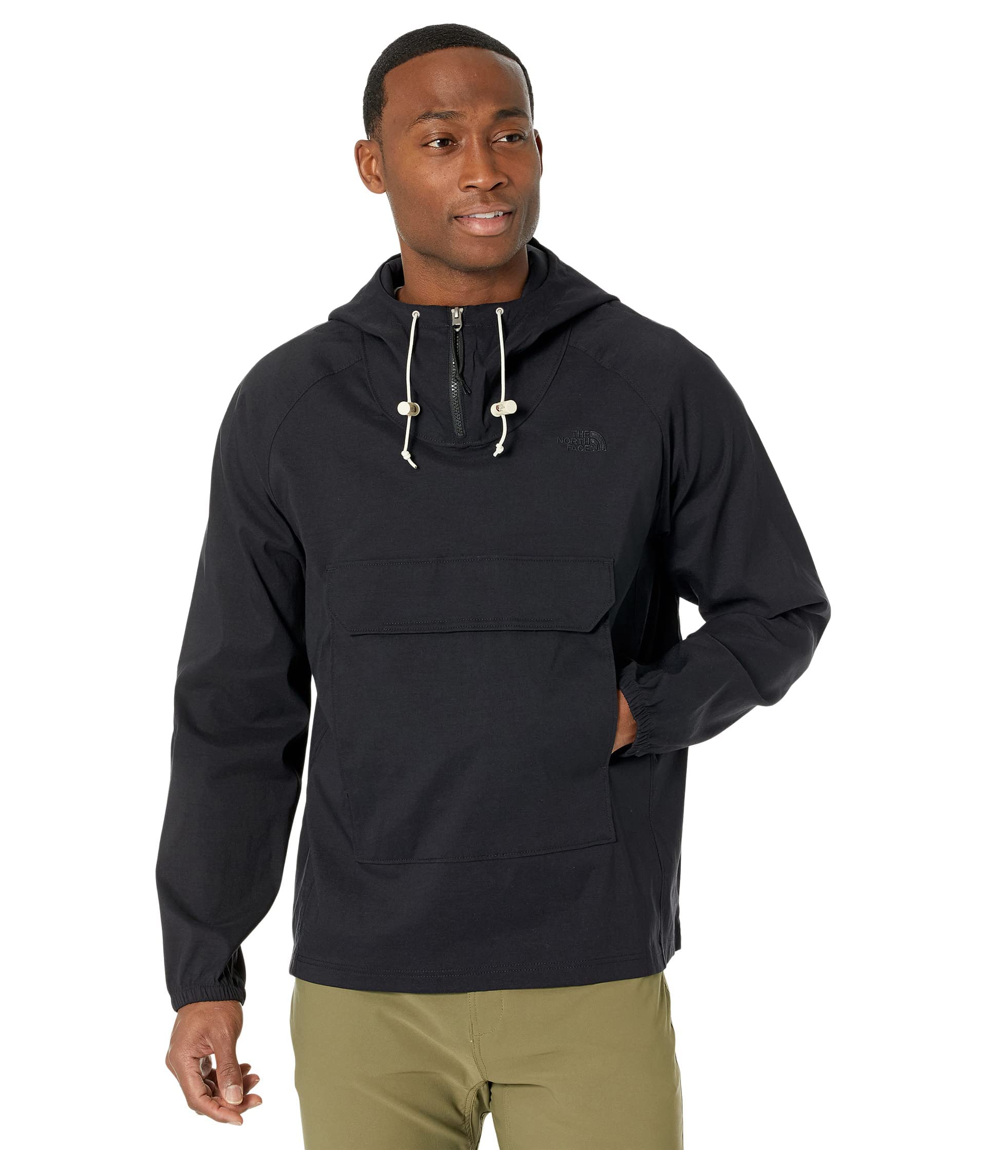 THE NORTH FACE Class V Pullover Hoodie - Men's Black XL Fleece Jacket for Outdoor Hiking & Winter Camping
