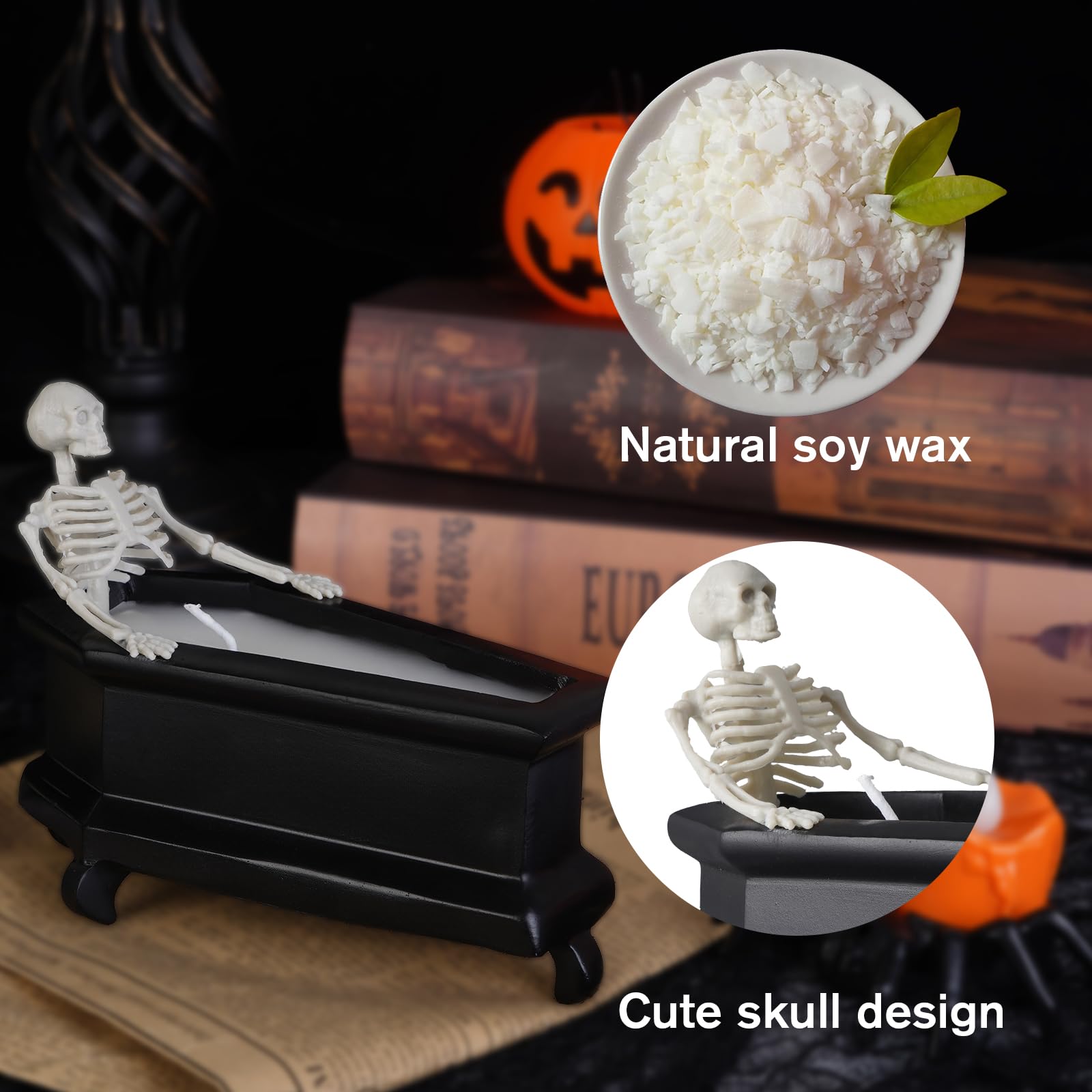 Krelymics Halloween Skeleton Candles - Spooky Room Decor for Parties & Gifts
