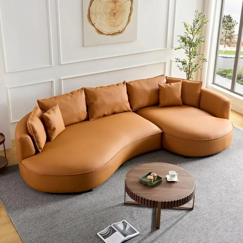 Luxury Curved Sectional Boucle Sofa Couch – Modern Upholstered Living Room Furniture for Comfortable Lounging & Stylish Home Decor | Perfect for Family Gatherings, Movie Nights & Contemporary Living Spaces