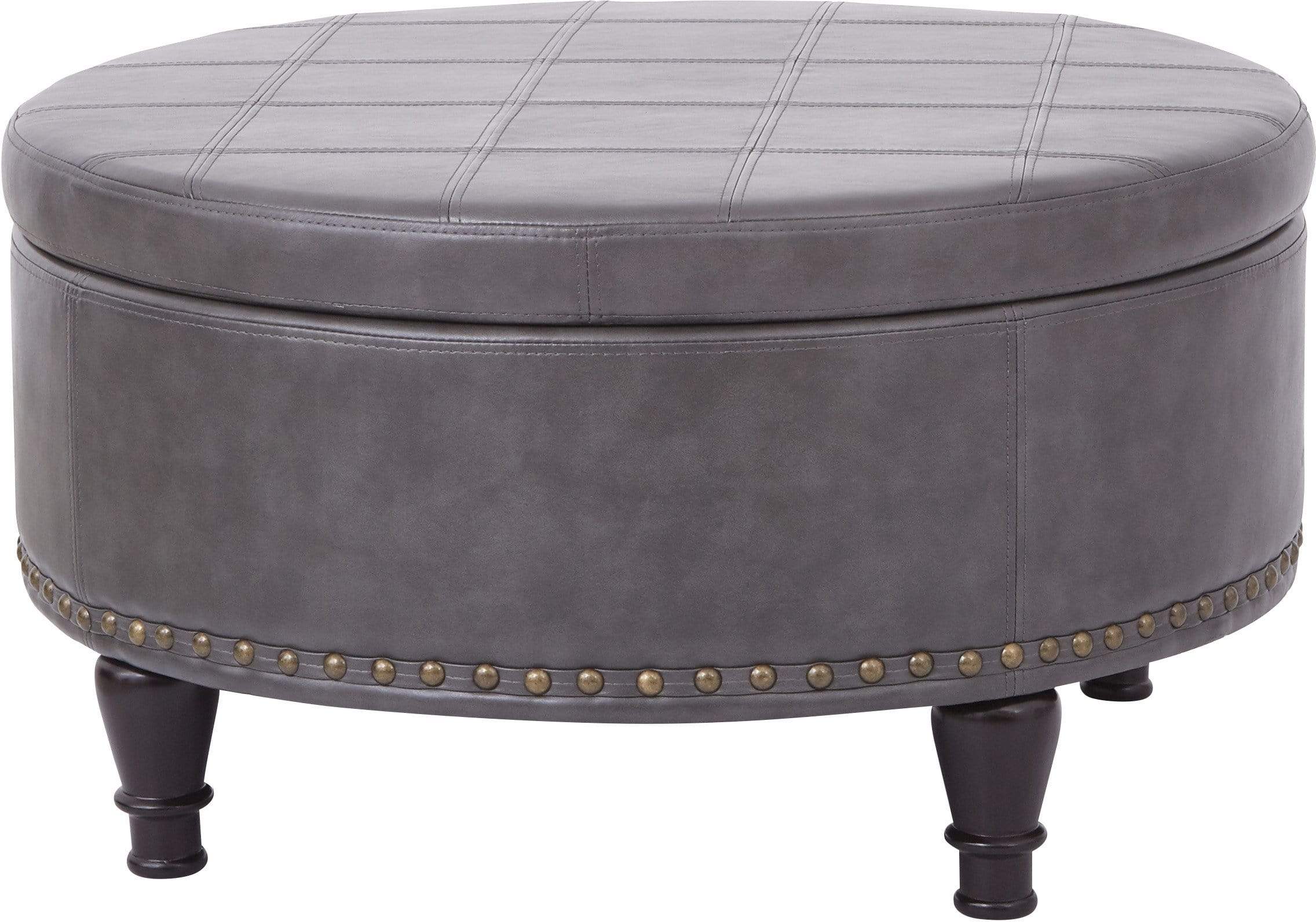 Bassett Augusta Storage Ottoman [BP AUOT32] - Stylish Upholstered Bench with Hidden Storage for Living Room, Bedroom & Entryway