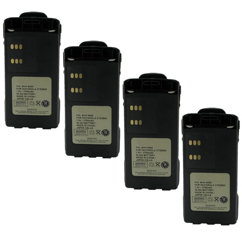 Empire 2-Way Radio Rechargeable Batteries - 4 Pack Ni-MH 7.5V 2700mAh Replacement Battery for Motorola NTN9815A & NTN9858 2-Way Radios - Long Lasting Power for Walkie Talkies, Construction Sites, Security, and Outdoor Adventures