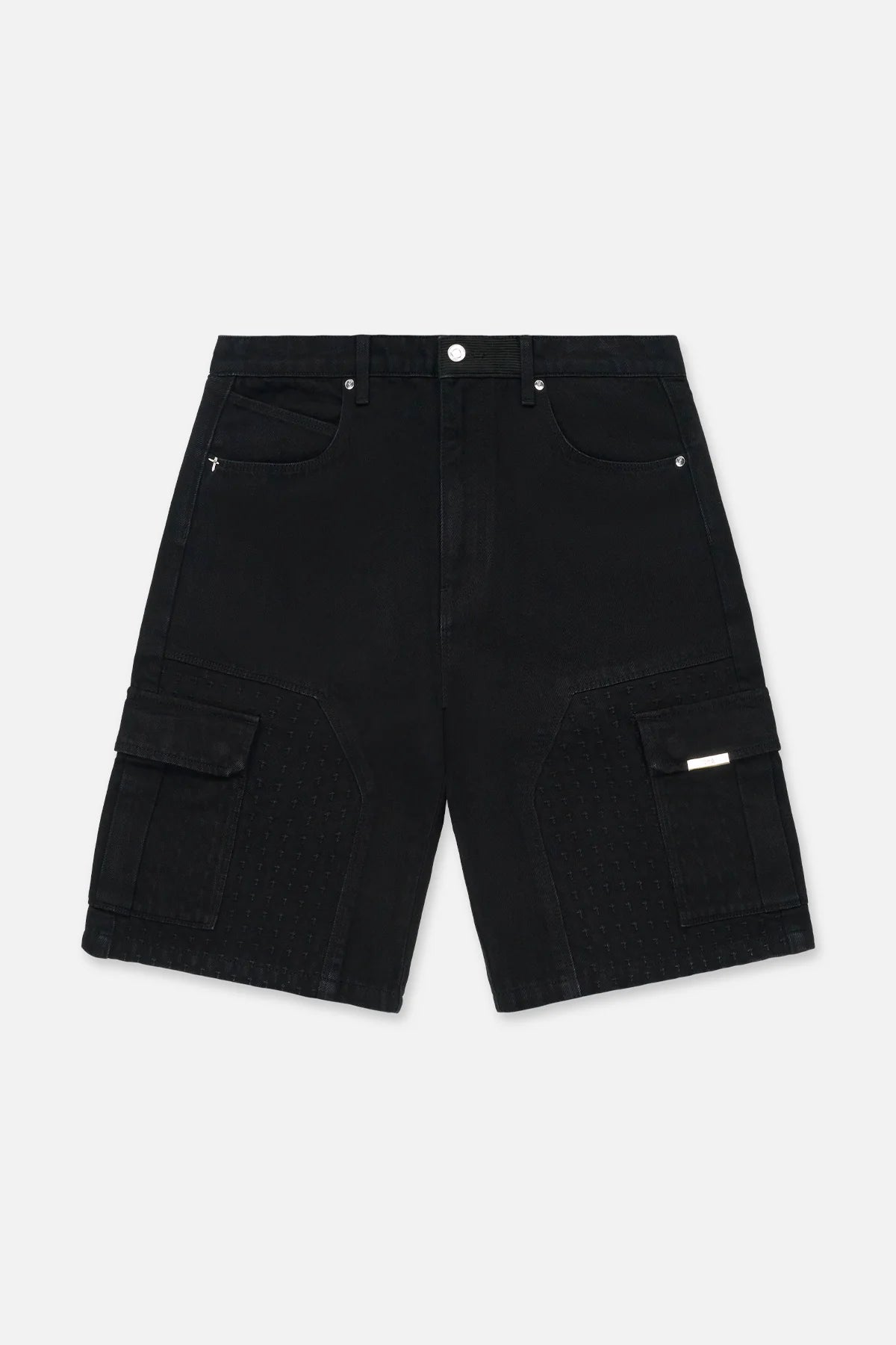 RTA Joseph Black 3D Cross Shorts for Men - Stylish Casual Shorts with Unique 3D Cross Design - Perfect for Summer, Gym, and Streetwear Fashion