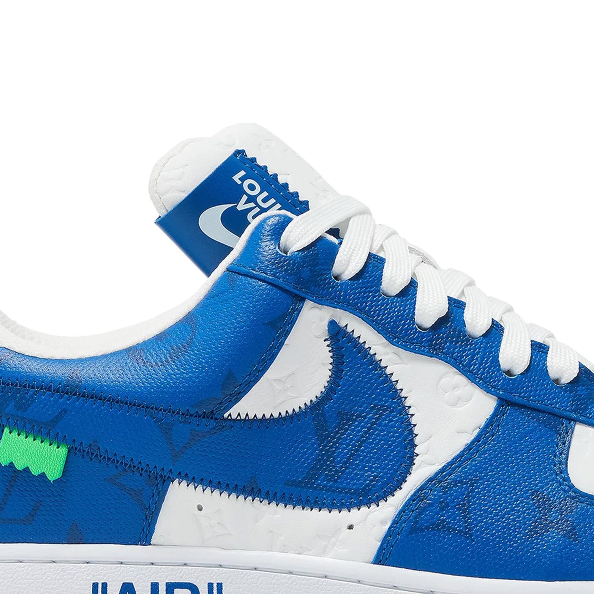 Nike Air Force 1 Low x Louis Vuitton x Virgil Abloh 'White Royal' Sneakers (2022) - Limited Edition Luxury Streetwear for Men & Women | Perfect for Casual Wear, Fashion Collectors and Sneaker Enthusiasts