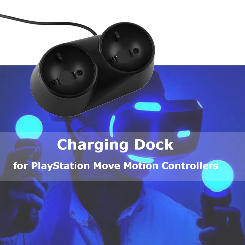PS4 VR Controller Charger Station - Dual Charging Dock Stand for PlayStation 4 VR Remote Controllers | Fast Charging & LED Indicators | Perfect for Gaming Sessions & VR Entertainment