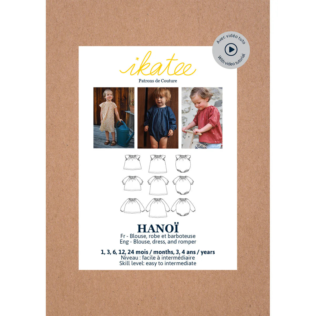 Hanoi Blouse, Dress and Romper Sewing Pattern for Baby & Toddler (1 Month to 4 Years) - DIY Clothing for Special Occasions & Everyday Wear